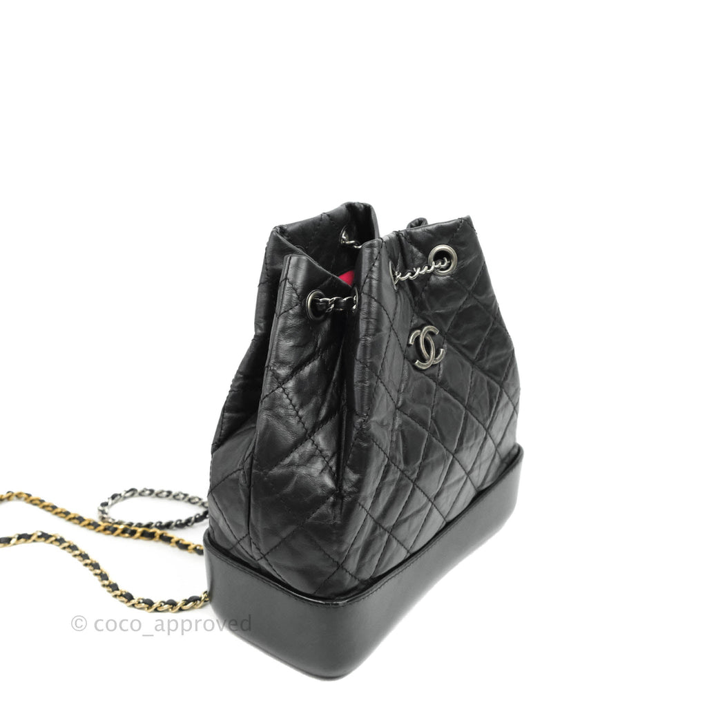 Chanel Small Gabrielle Backpack Black Aged Calfskin