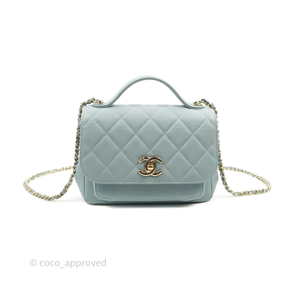 Chanel Quilted Small Business Affinity Flap Blue Caviar Gold Hardware