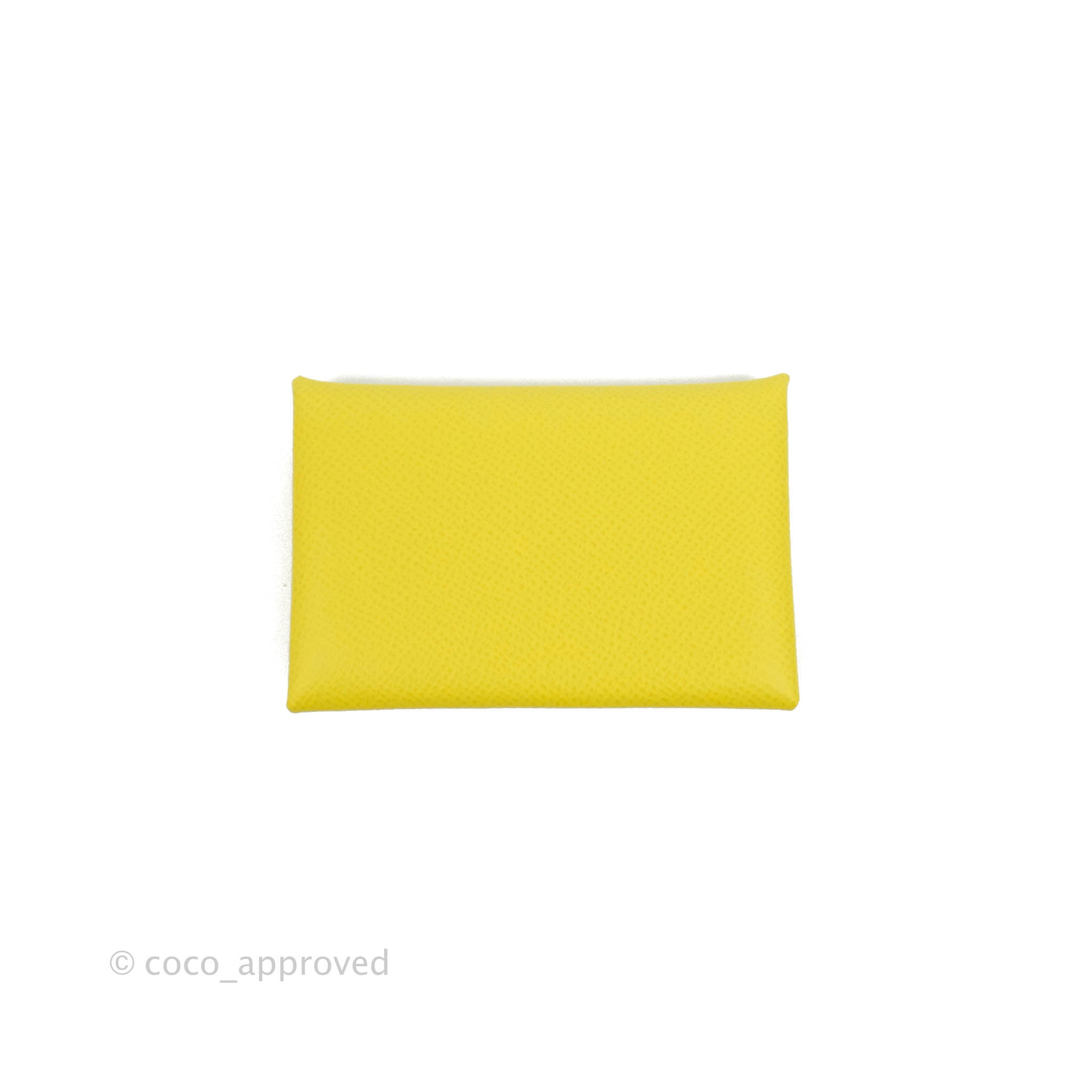 Hermes Calvi Card Holder, Yellow, 【Inventory Required Check】