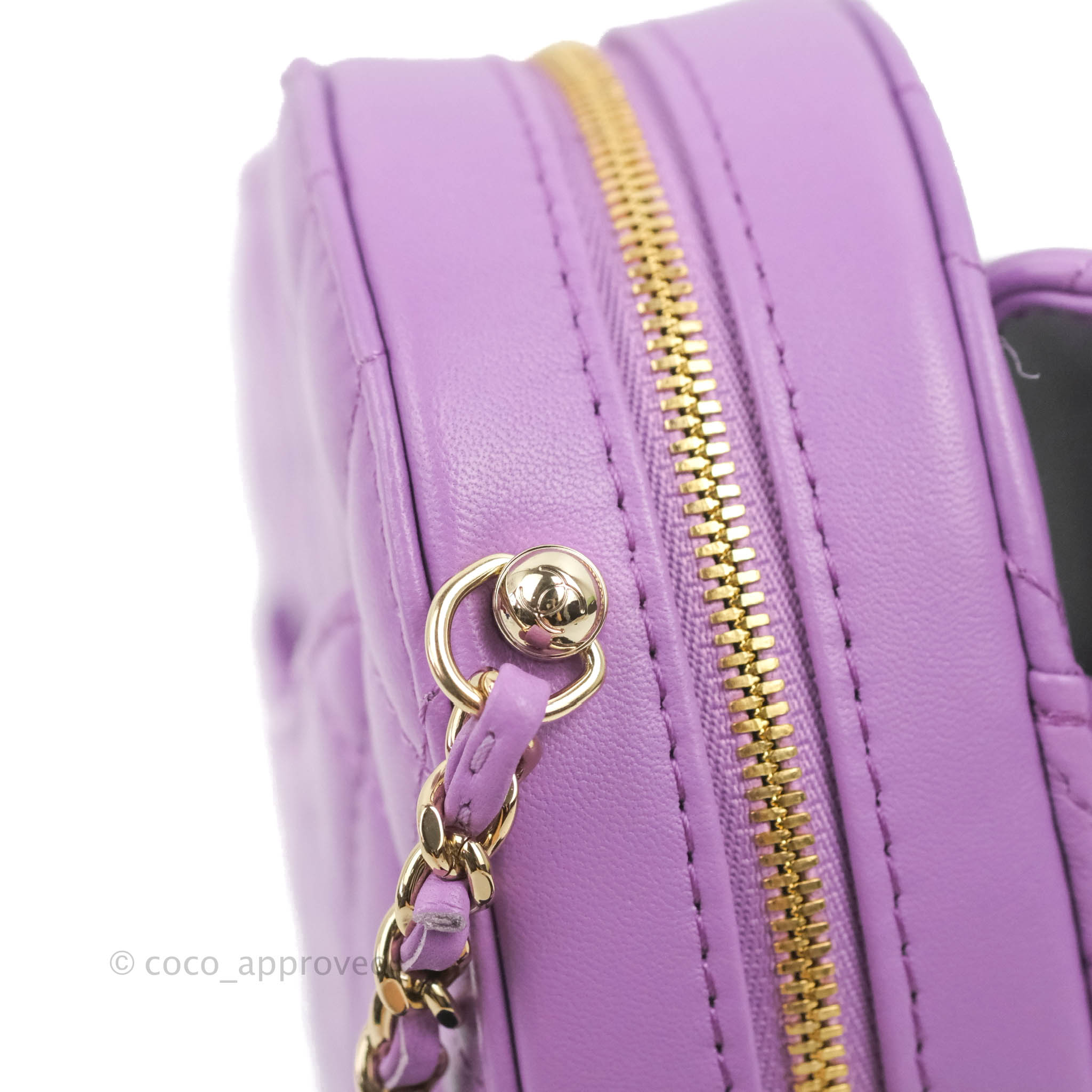 Chanel Large Heart Bag Purple Lambskin Gold Hardware 22S – Coco Approved  Studio