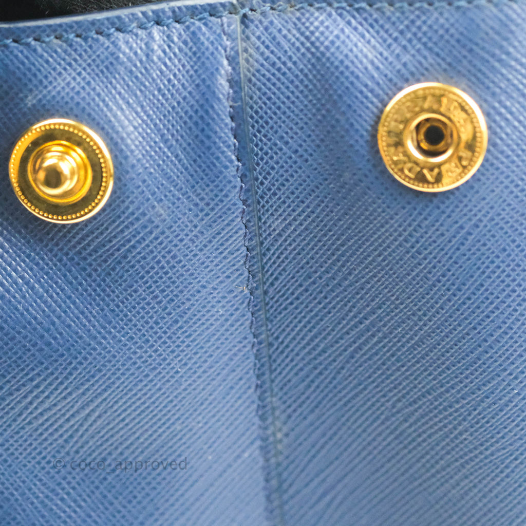 Prada Double Zip Lux Saffiano Tiffany Blue Large Tote Bag – Coco Approved  Studio