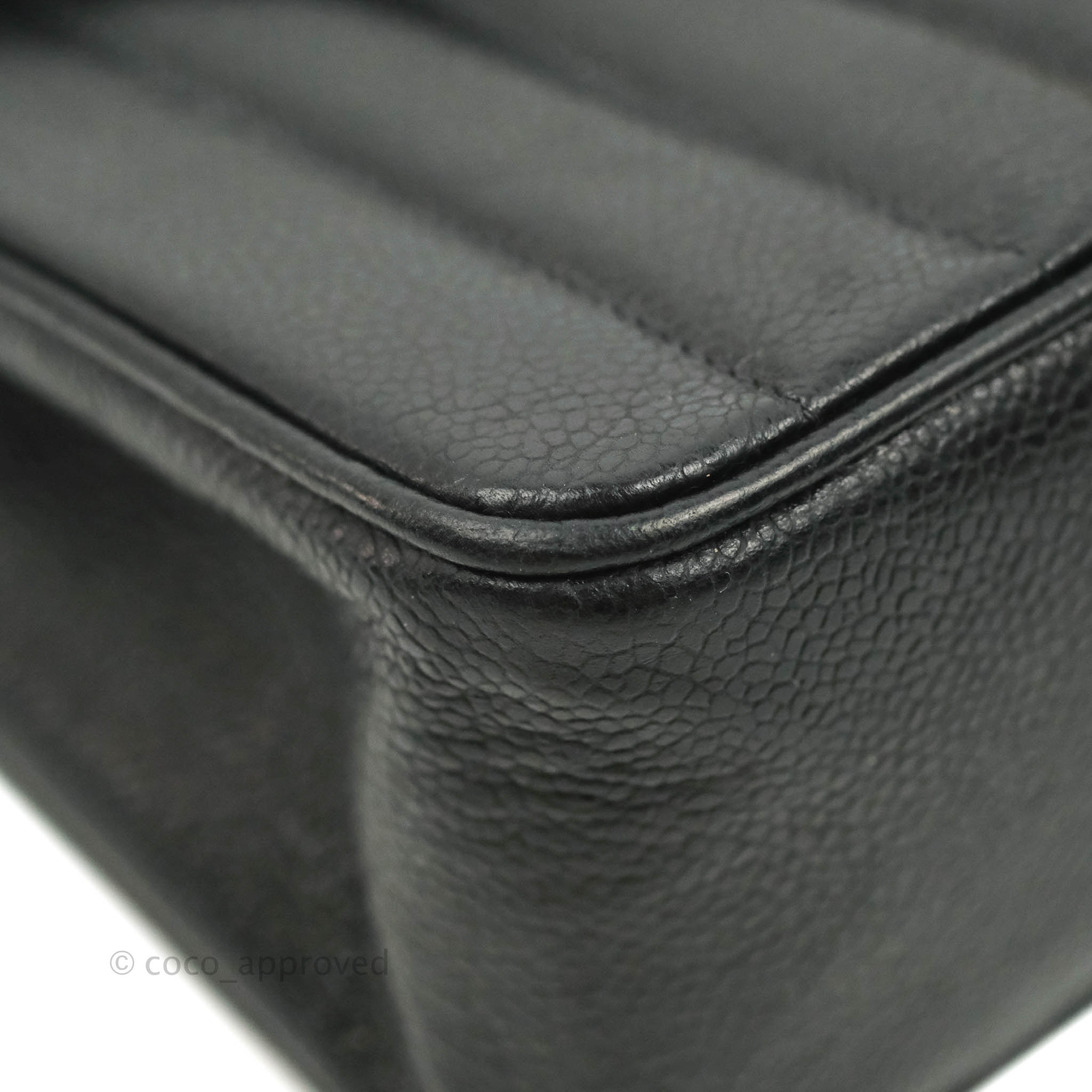 Chanel Black Chevron Caviar Flap Shoulder Bag Q6BHAP0FKB000
