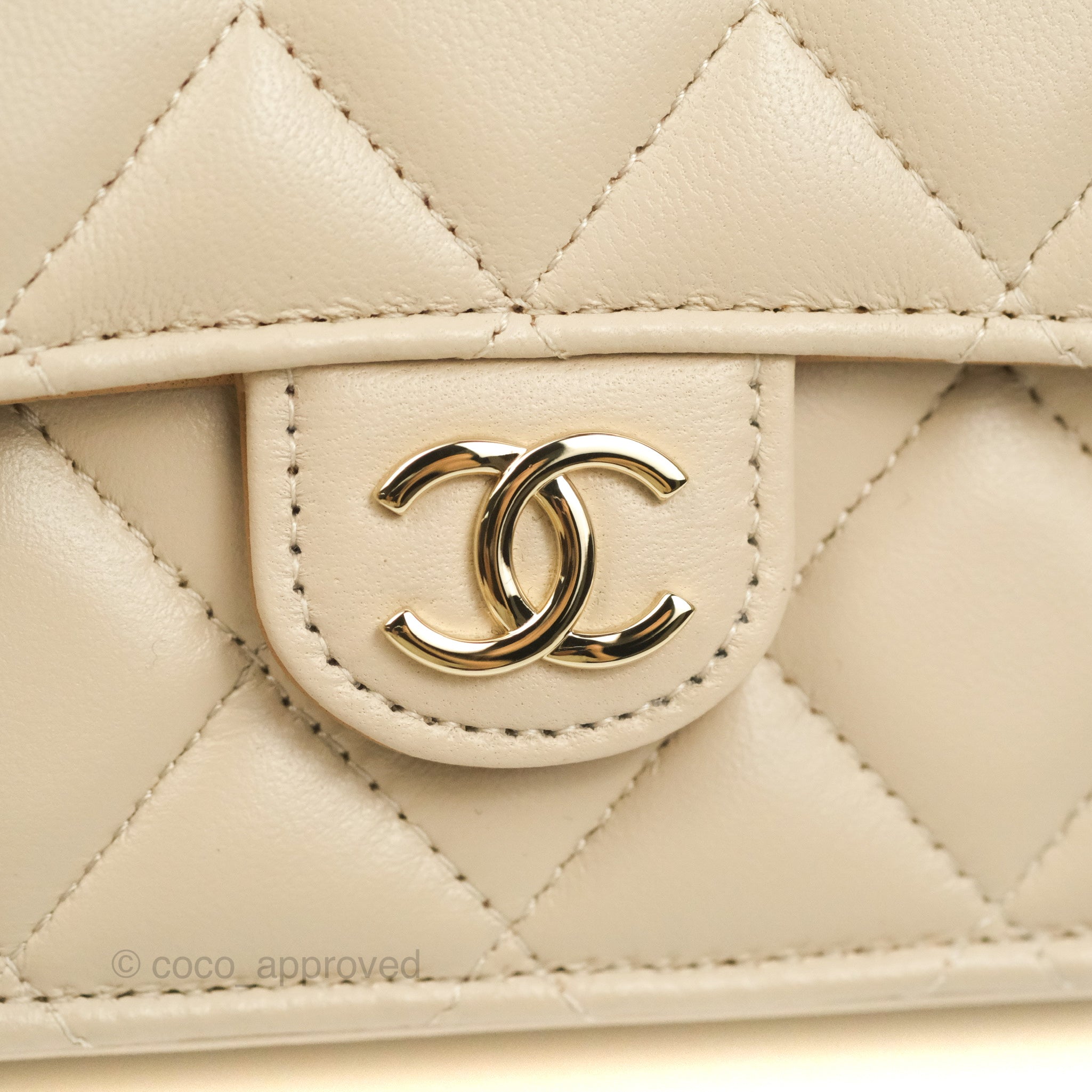 Chanel Womens Lambskin 23p Mini Flap Bag Gold Mini – Luxe Collective