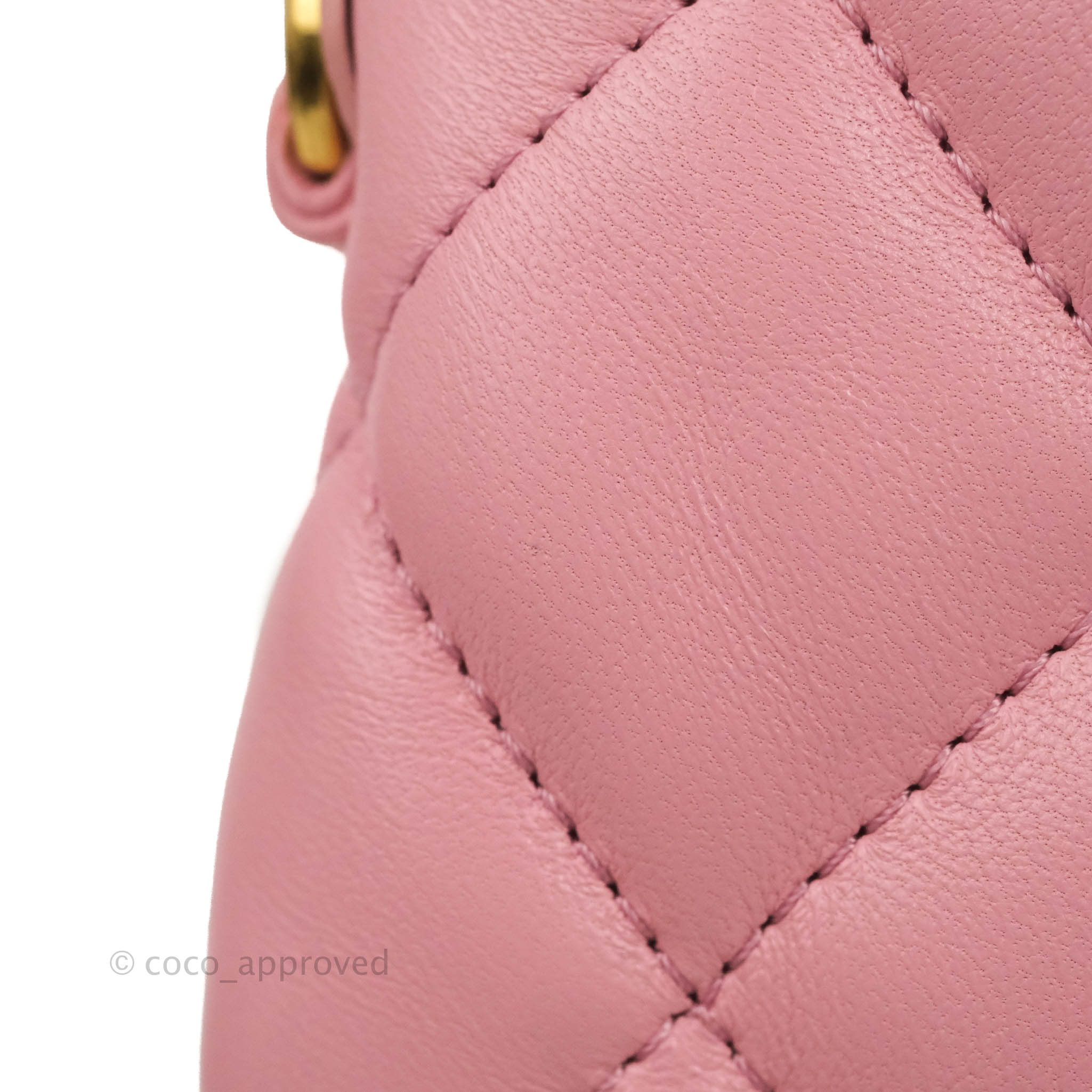 Chanel 22K Hobo Bag Logo Chain Lambskin Pink GHW (Microchip)