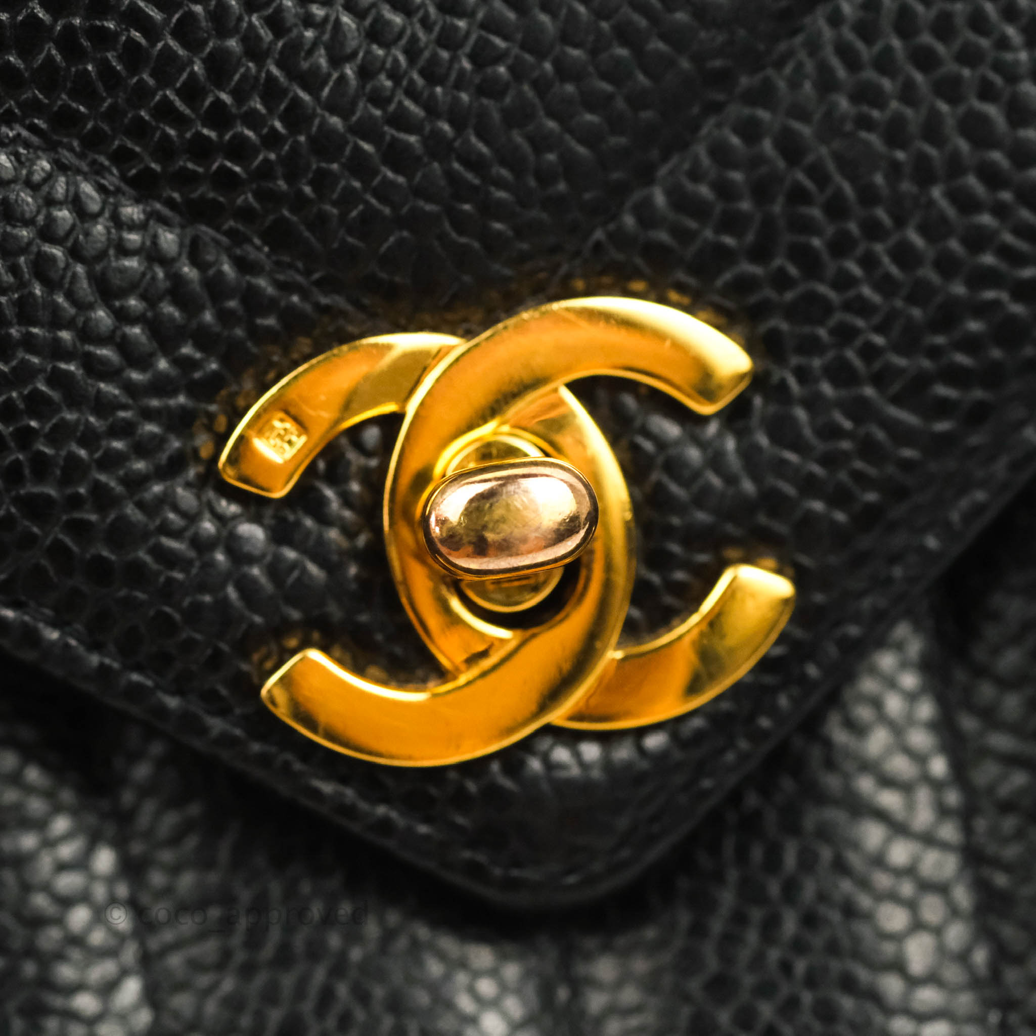 Vintage Chanel Caviar Chartreuse Shoulder Bag - Vala Lavande Vintage