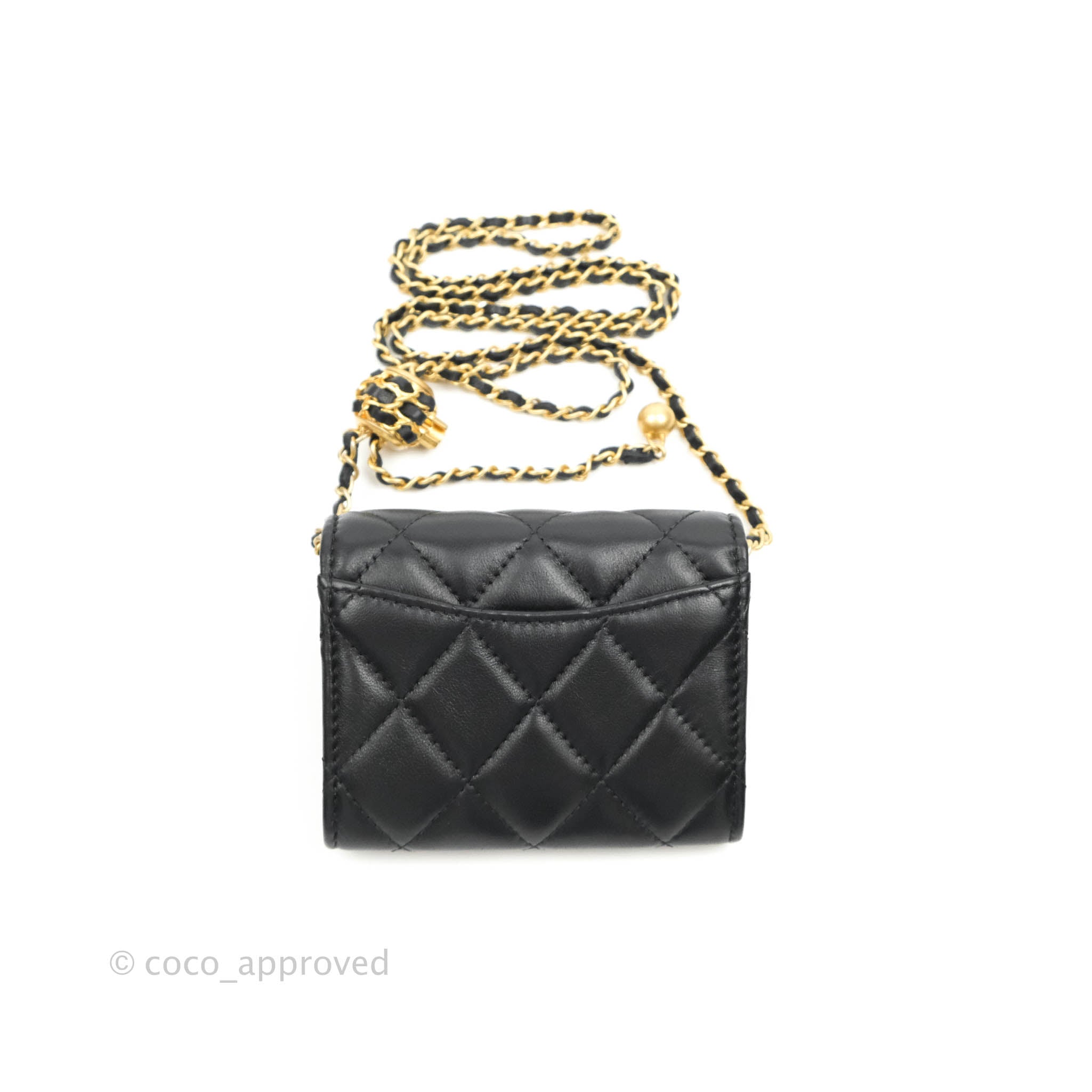Wallet on chain leather mini bag Chanel Black in Leather - 27553560