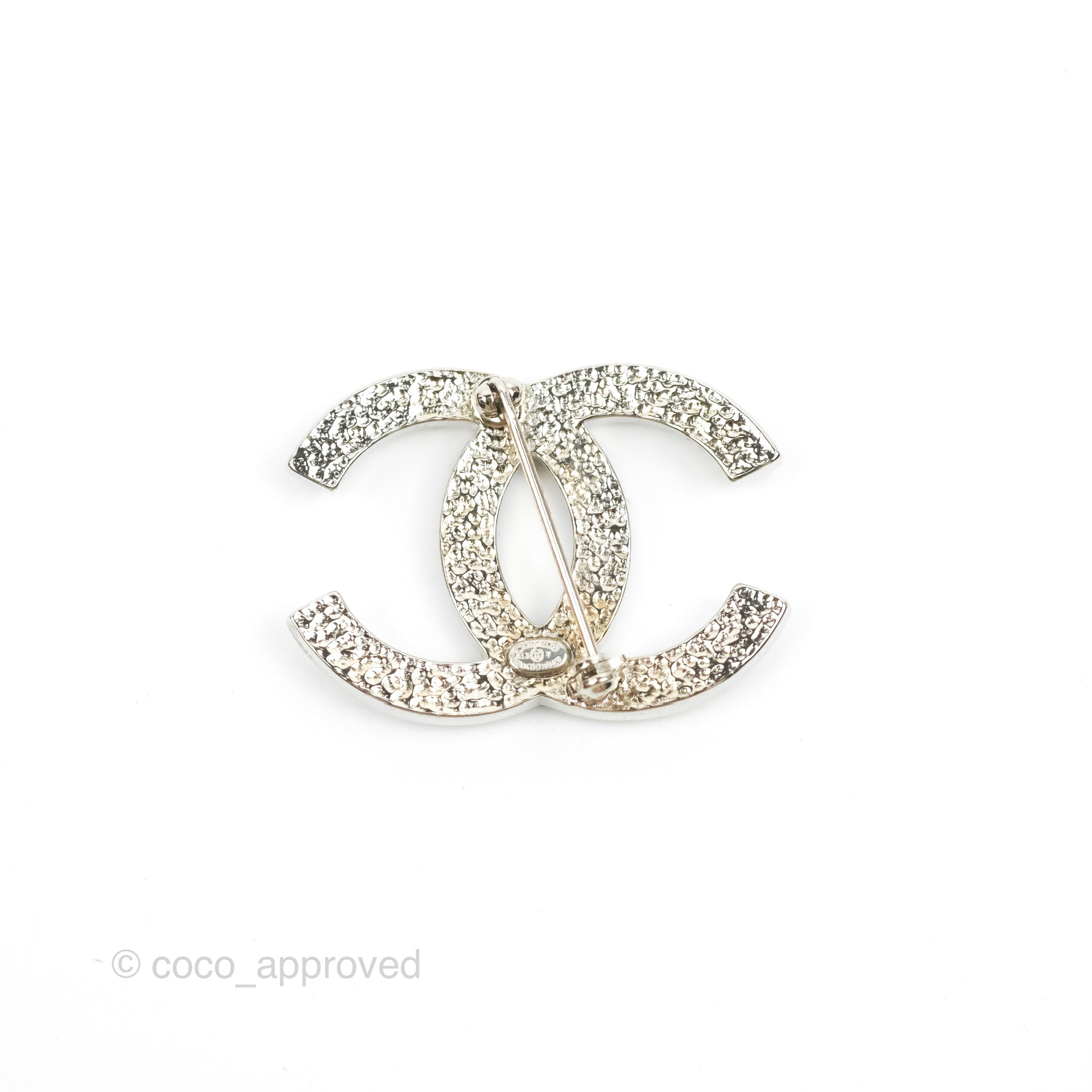 CHANEL, Jewelry, Authentic Chanel Cc Crystal Baguette Silver Brooch A  Classic Timeless Piece