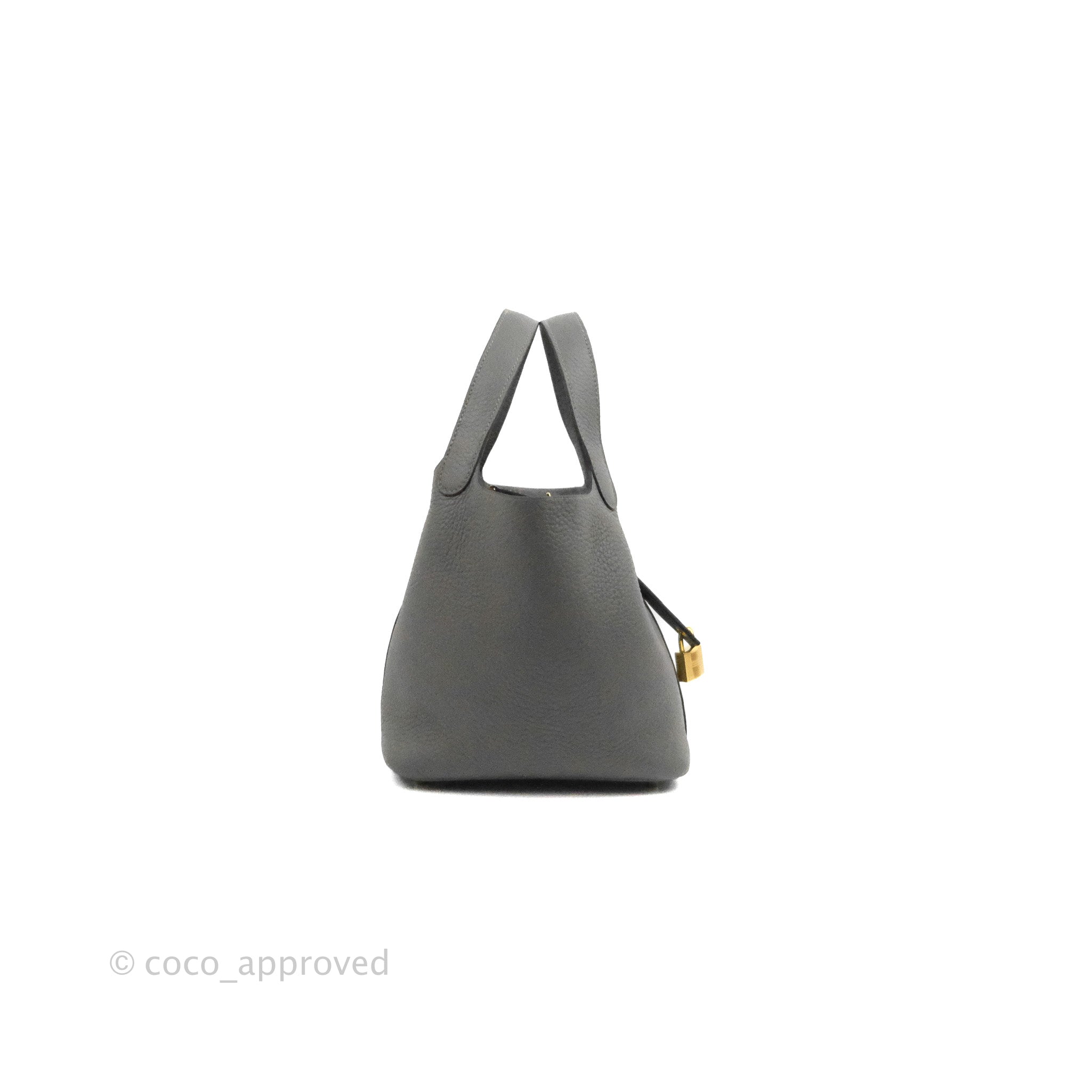 Hermes Picotin 18 Gris Meyer TC GHW, Luxury, Bags & Wallets on