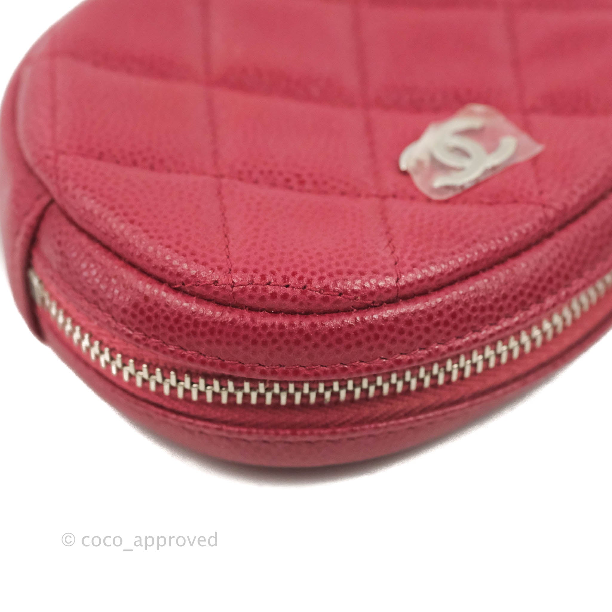 CHANEL Lambskin Quilted Zip Around Coin Purse Pink 620908