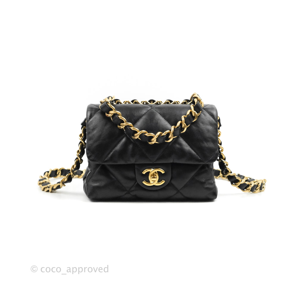 Chanel Small Flap Bag Black Lambskin Aged Gold Hardware 22-23FW