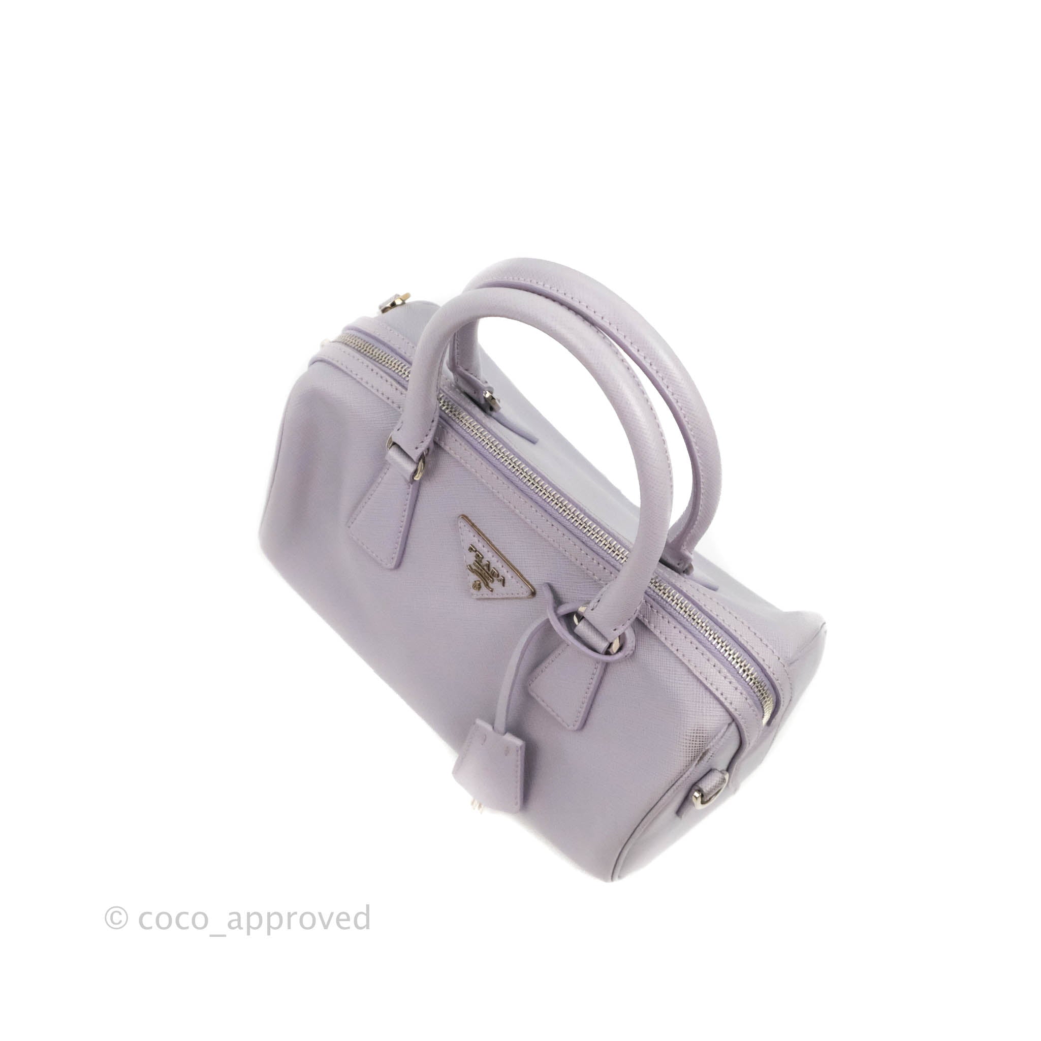 Sold at Auction: Prada Lavender Saffiano Leather Small Bauletto Bag