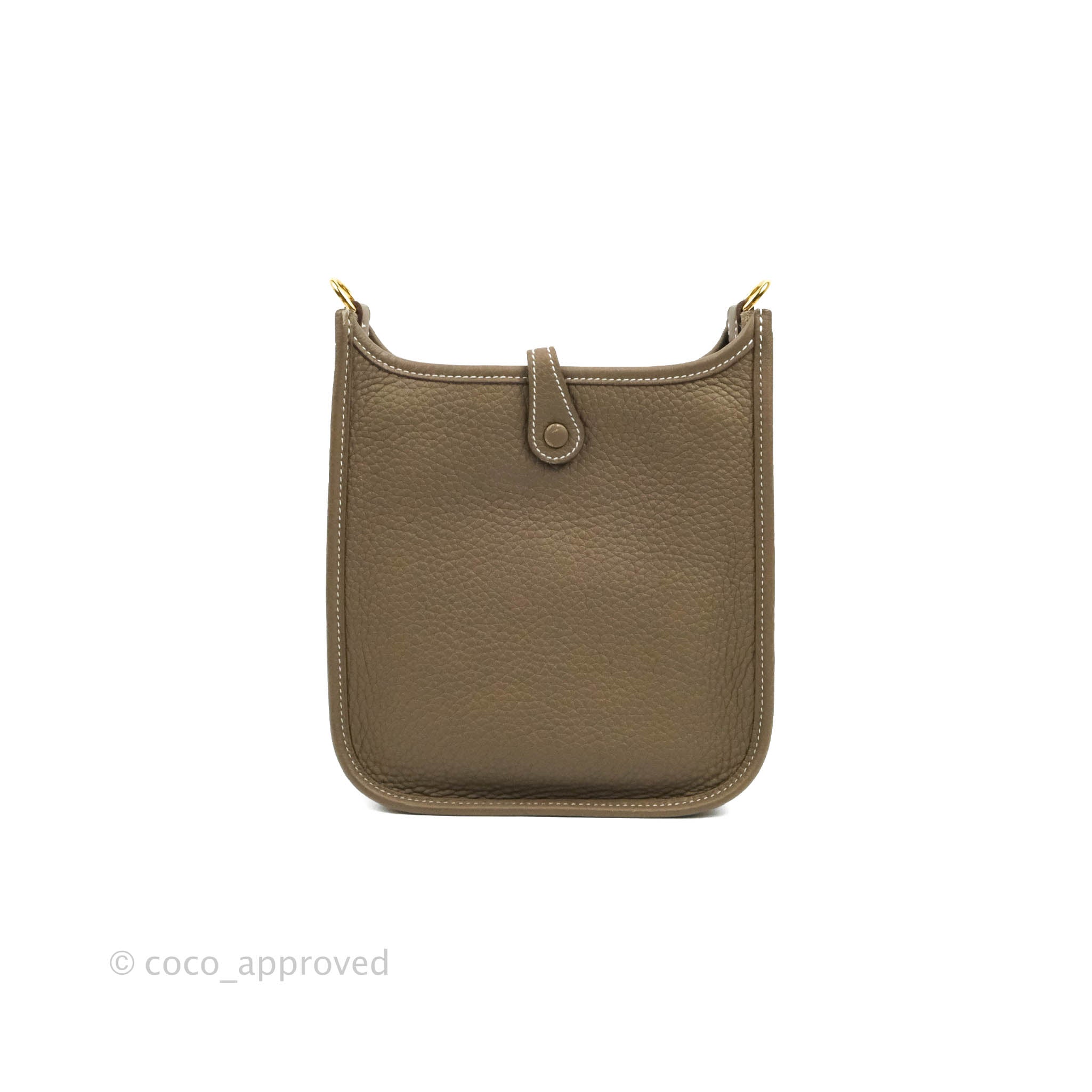 Hermès Mini Evelyne 16 Leather Bag Etoupe Clemence Gold Hardware