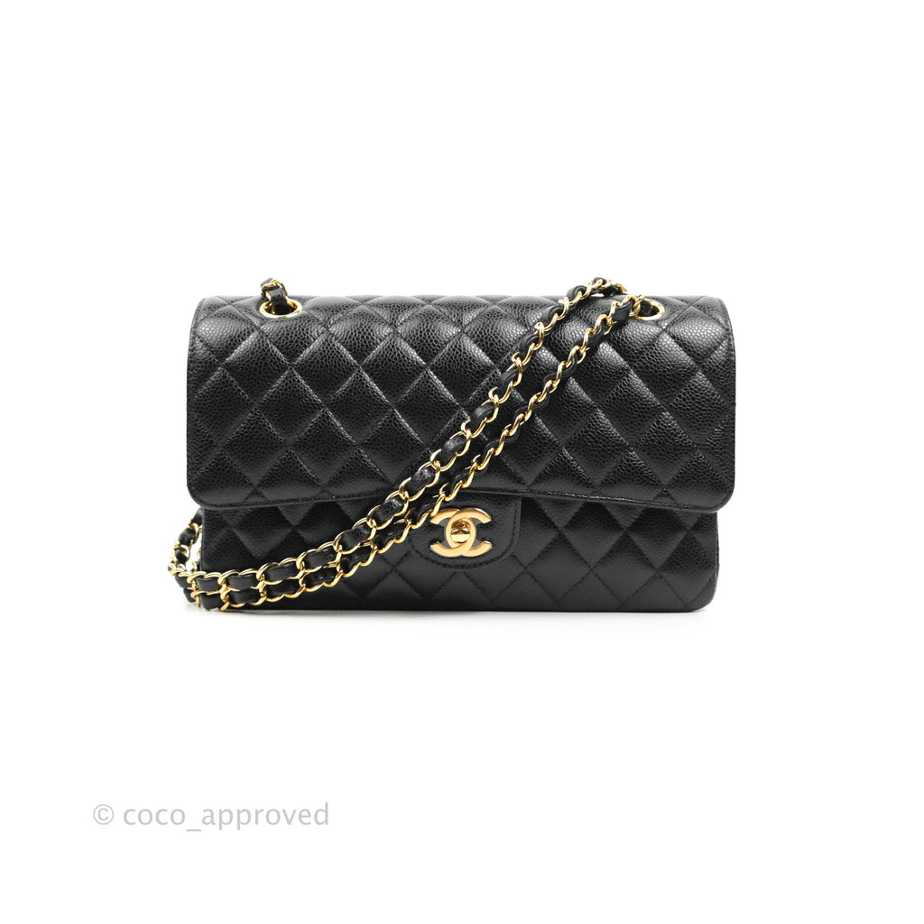 Chanel Medium Classic Quilted Flap Black Caviar Gold Hardware