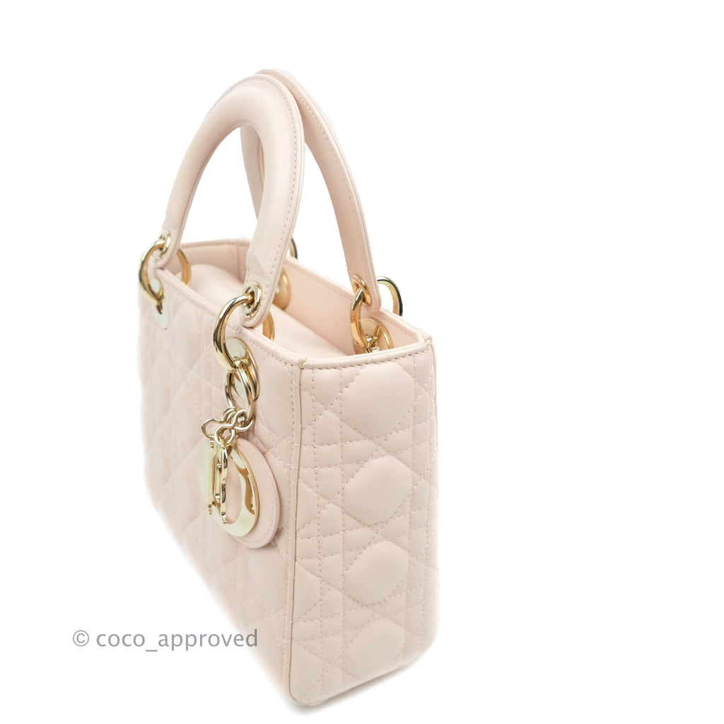Christian Dior Lambskin My ABCDior Lady Dior Pale Pink Gold Hardware