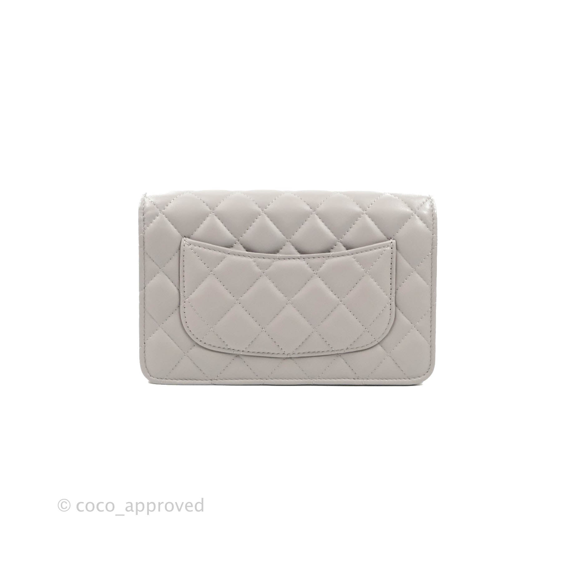 Chanel Red Quilted Lambskin Pearl Classic Wallet On Chain (WOC
