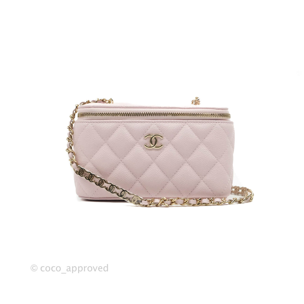 Chanel Vanity with CC Chain Light Pink Caviar Gold Hardware