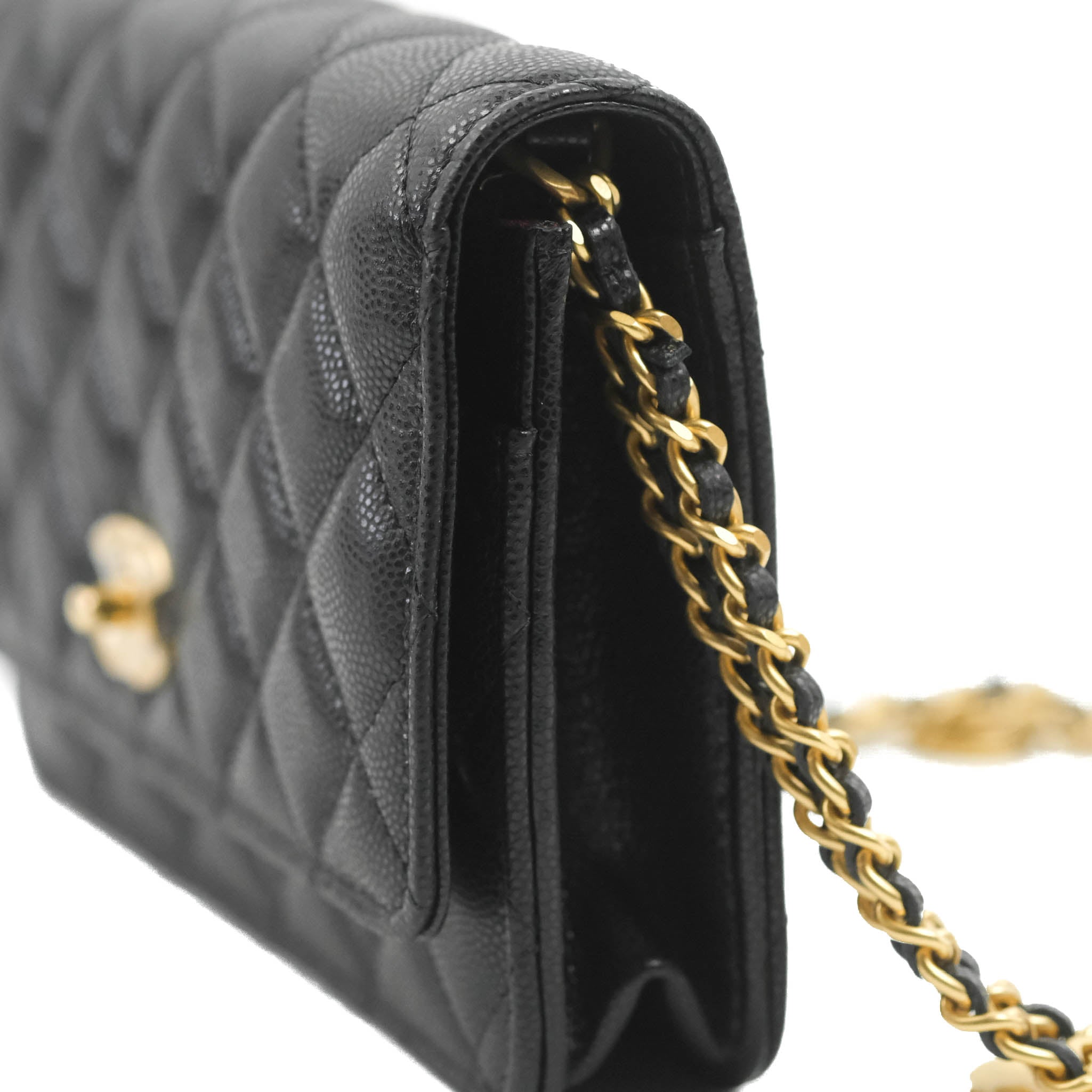 Chanel Turnlock Bow Wallet on Chain, Black Caviar with Gold Hardware, New  in Box WA001