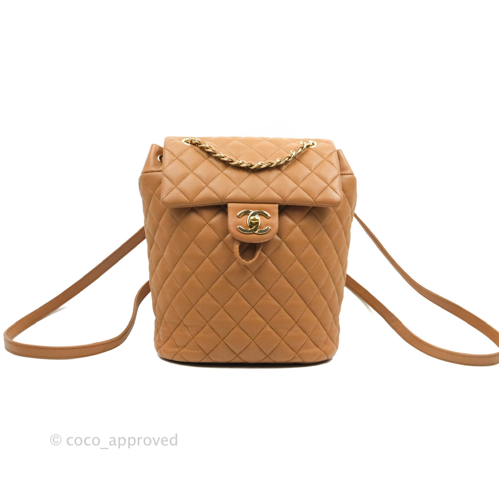 Chanel Quilted Small Urban Spirit Backpack Caramel Dark Beige Calfskin –  Coco Approved Studio