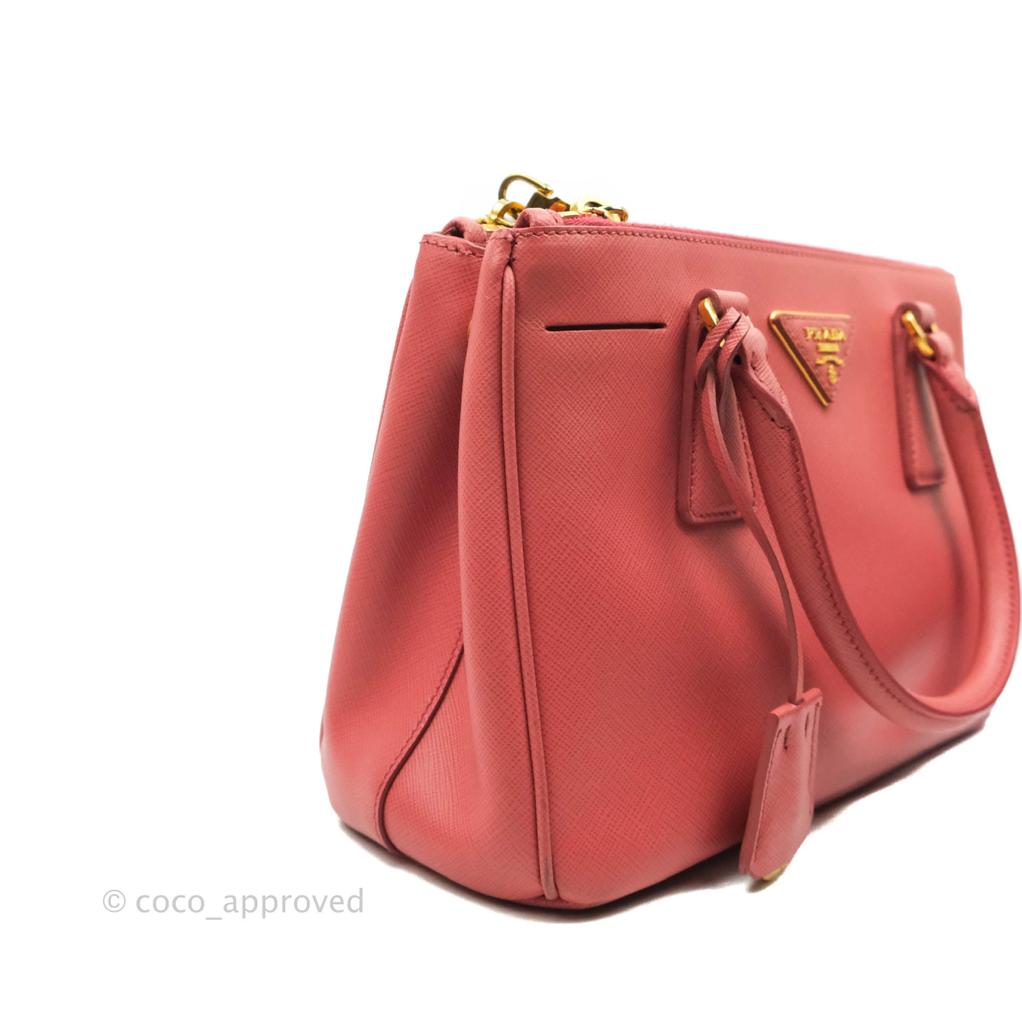 Prada Small Saffiano Lux Pink Tamaris Galleria Bag – Coco Approved