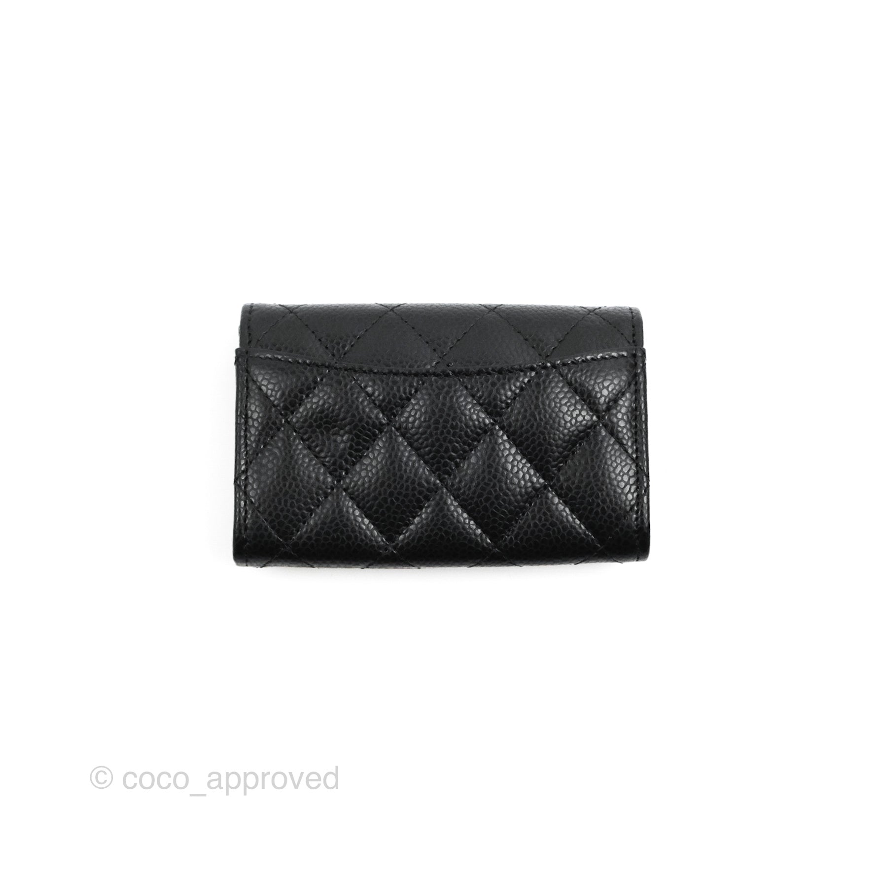 Chanel Wallet Classic Flap Quilted Black Lambskin Mini Wallet Card Holder