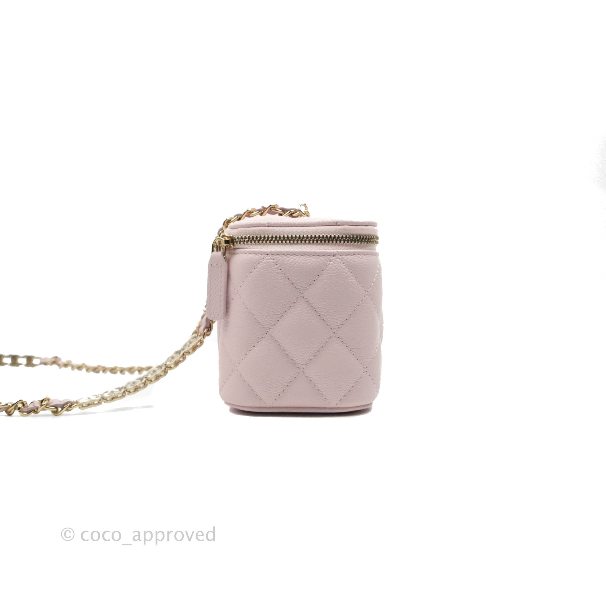 Chanel Vanity with CC Chain Light Pink Caviar Gold Hardware – Coco