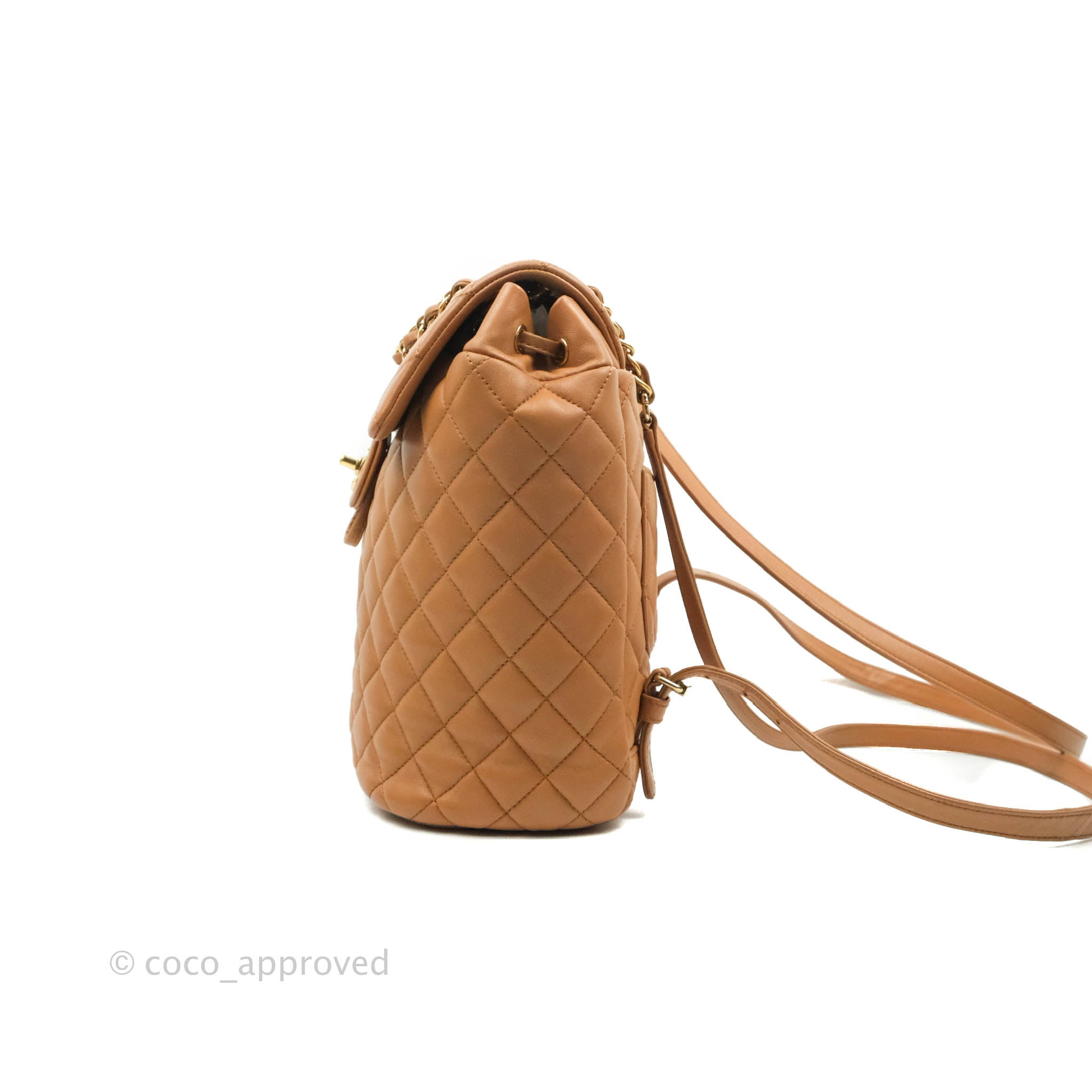 Chanel Quilted Small Urban Spirit Backpack Caramel Dark Beige