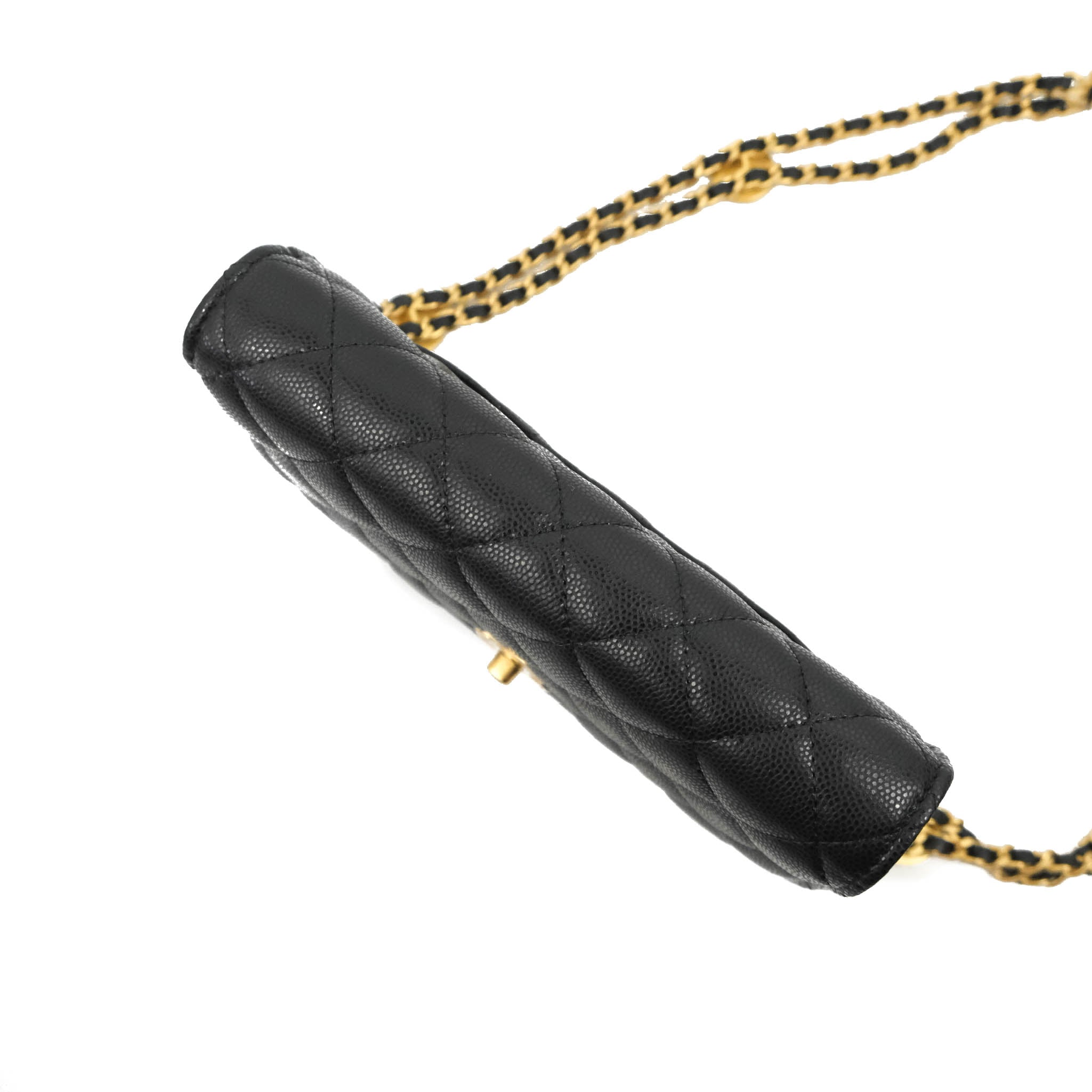 BNWT! 🖤 CHANEL 22C Black Gold Ball Pearl Crush 🖤 Wallet On Chain Flap Bag  GHW 