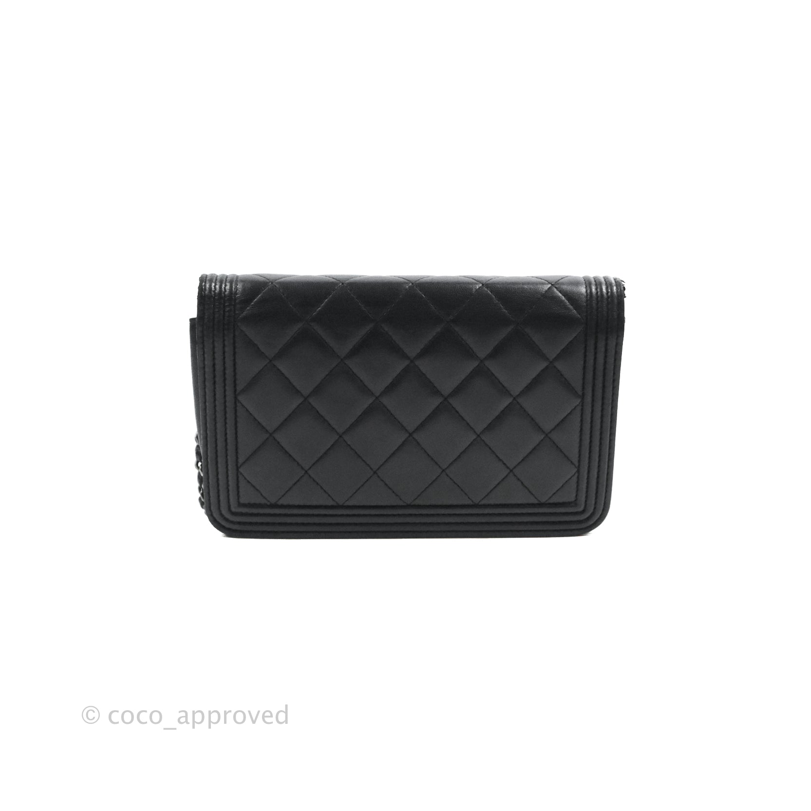 Chanel Boy Wallet on Chain WOC Black Lambskin Gold Hardware – Coco Approved  Studio
