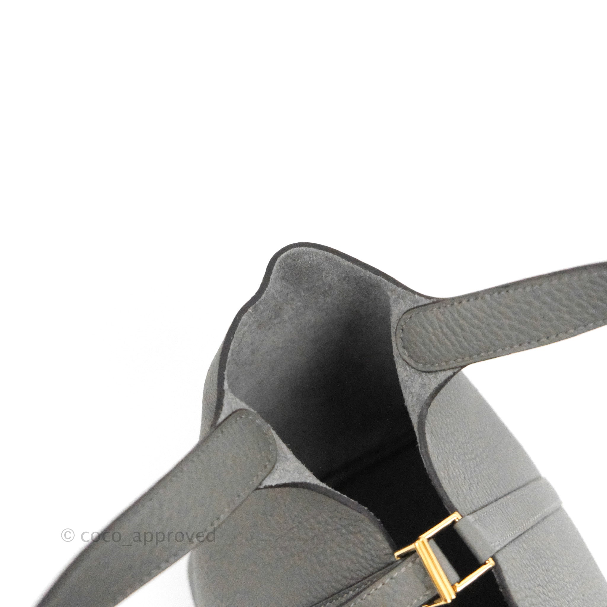 Hermès Picotin 18 Taurillon Clemence Gray Meyer Grey Leather ref.721356 -  Joli Closet