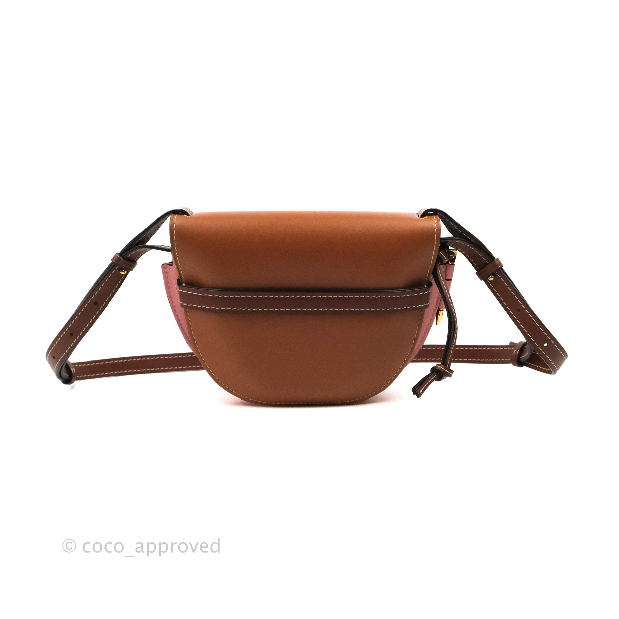 Loewe Small Gate Bag Smooth Calfskin in Tan/Pink