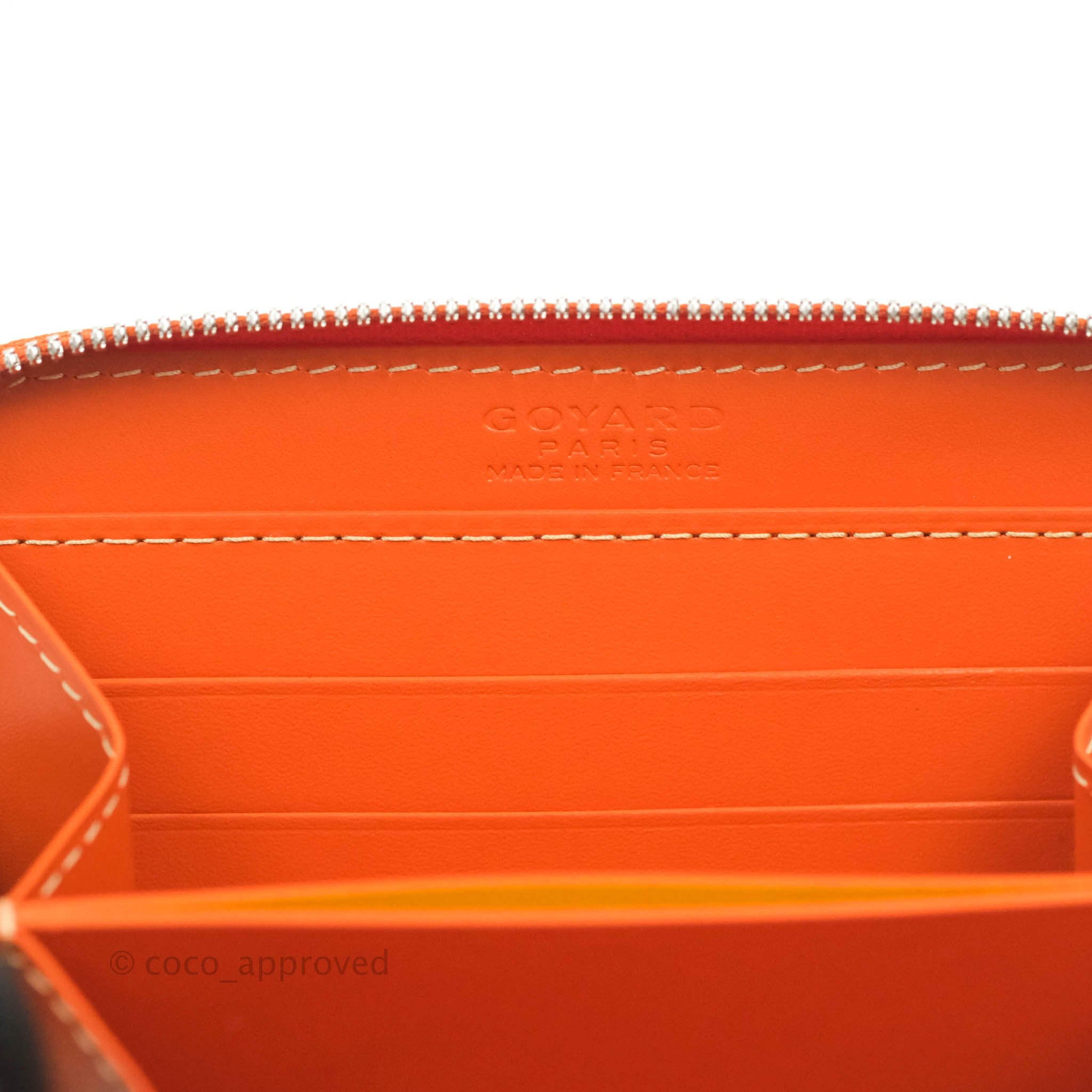Goyard Matignon Wallet GM Orange in Canvas/Calfskin with Palladium