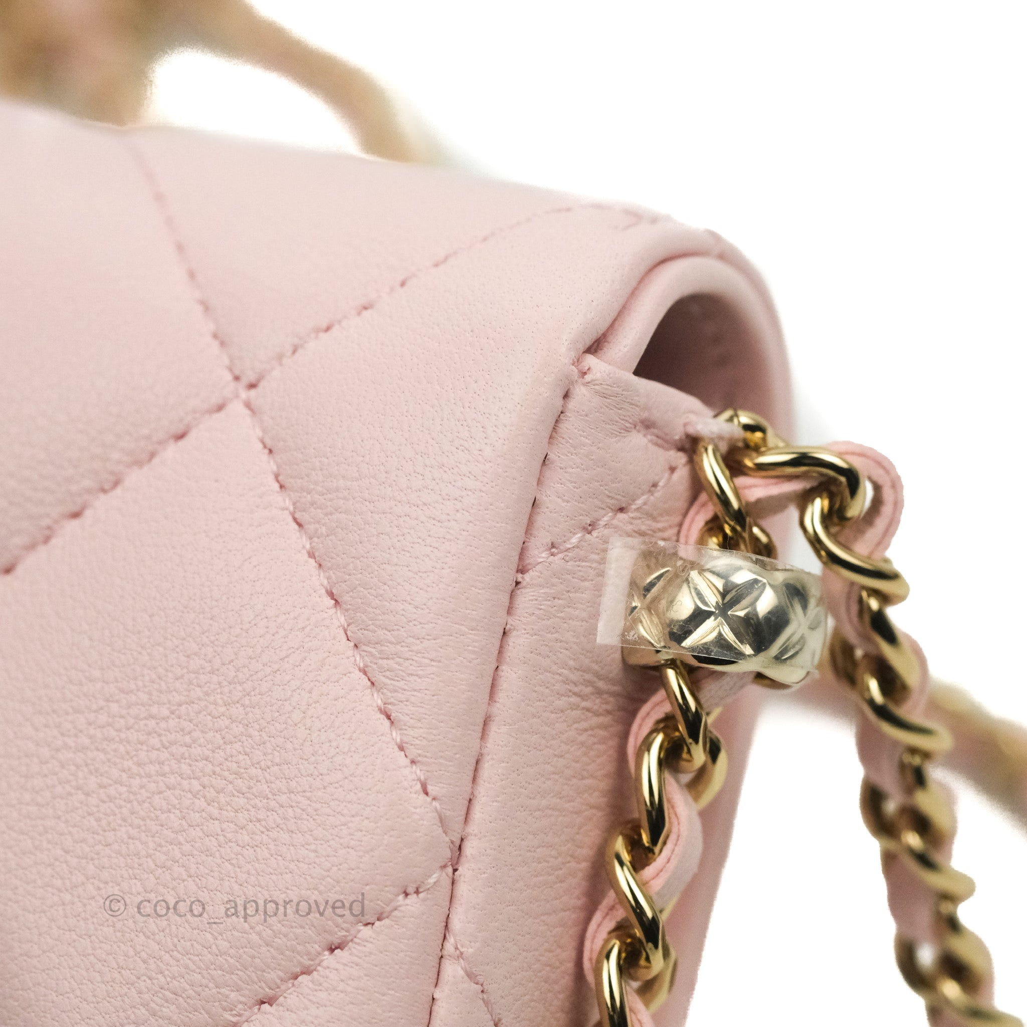Chanel Mini Flap Bag with Enamel Charm Chain White Lambskin Gold Hardw –  Coco Approved Studio