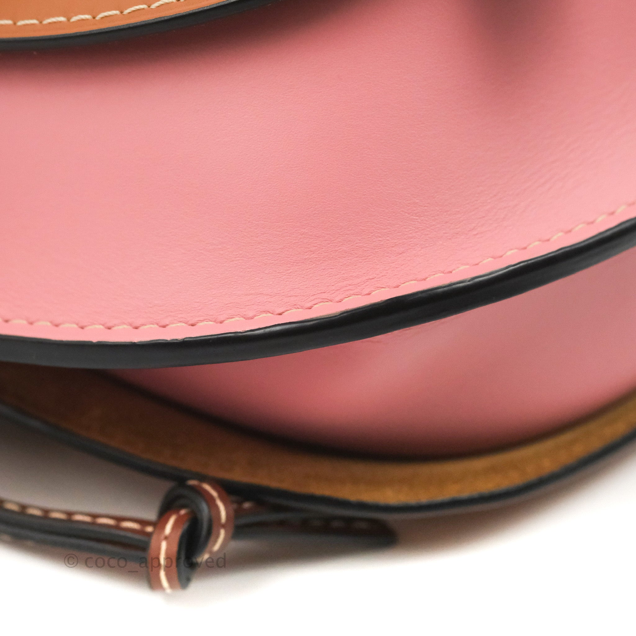 Loewe Small Gate Bag Smooth Calfskin in Tan/Pink – Coco Approved