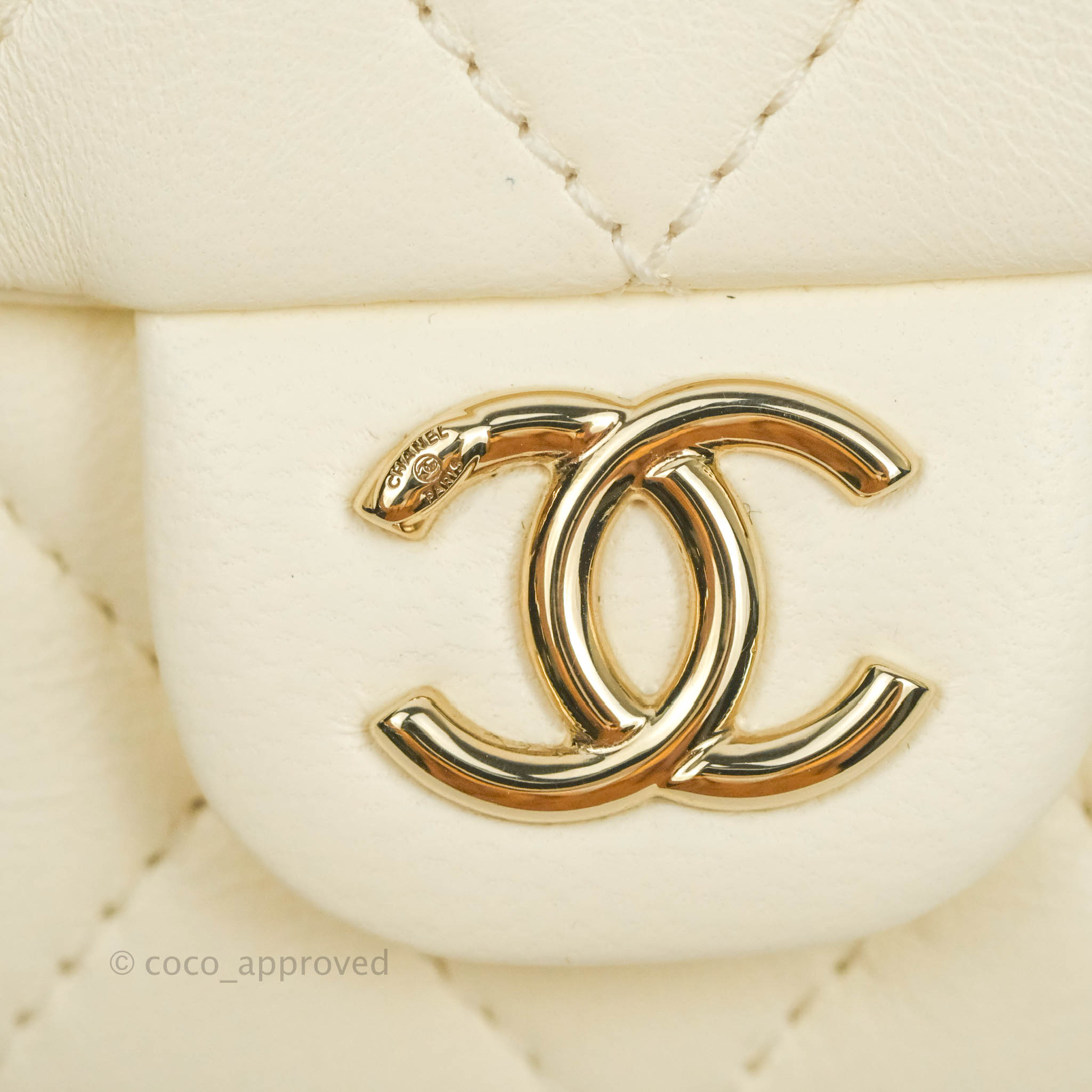 Chanel Quilted Small Duma Drawstring Backpack White Lambskin