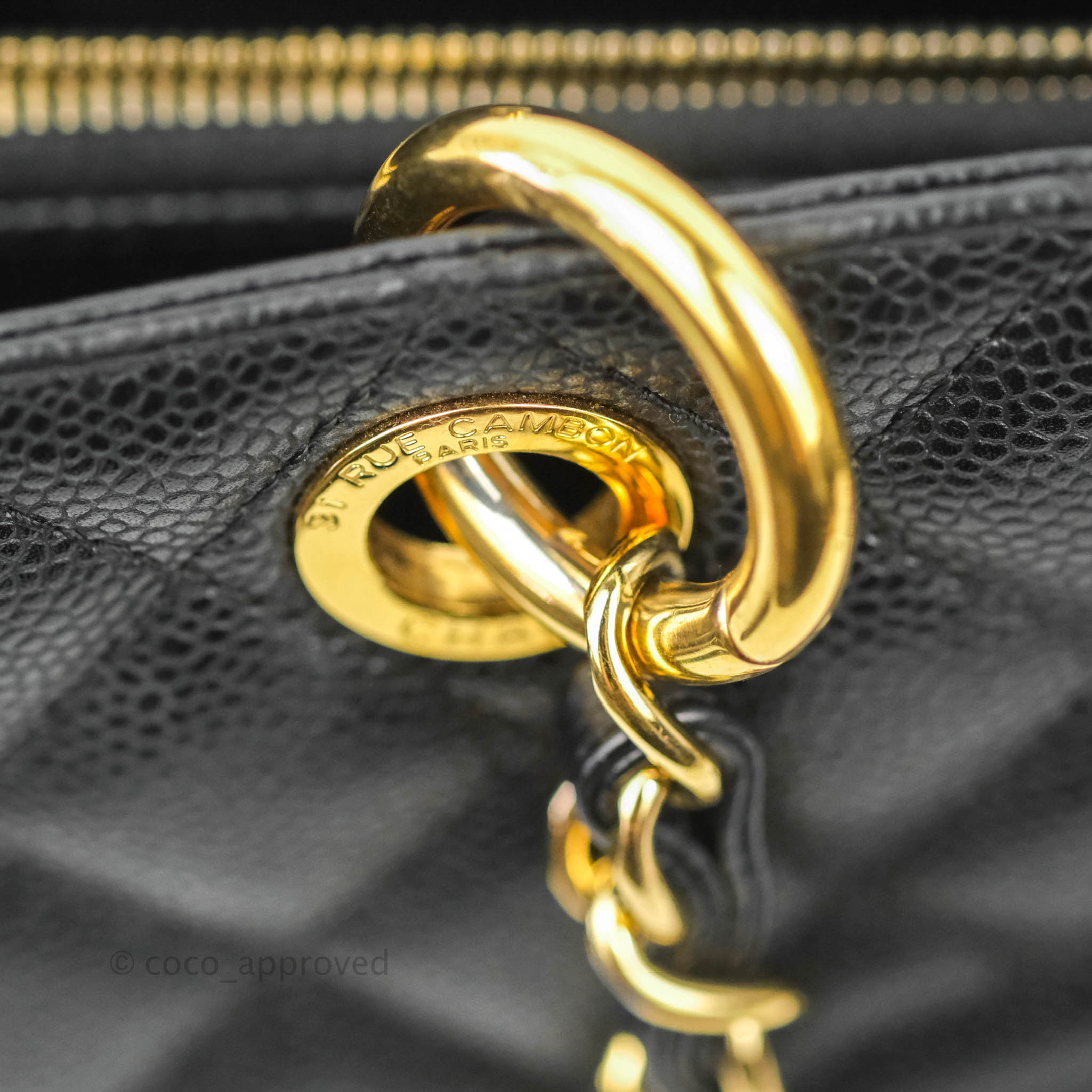 Chanel Black Caviar Leather Gold Hardware New | on Que Style