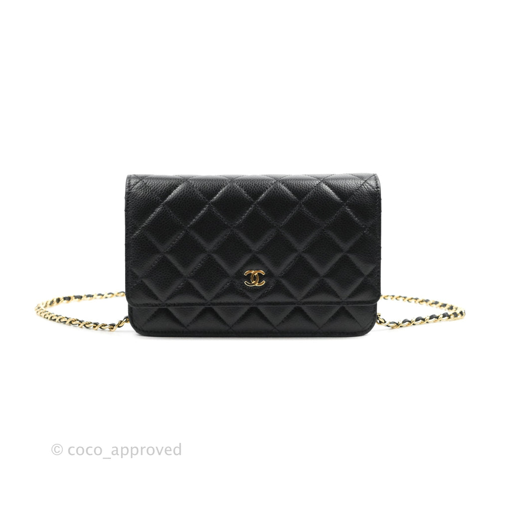 Chanel Quilted WOC Black Caviar Gold Hardware