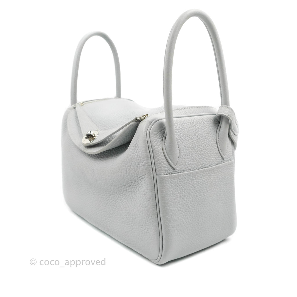 Hermès Lindy 26 Taurillion Clemence Gris Mouette Palladium