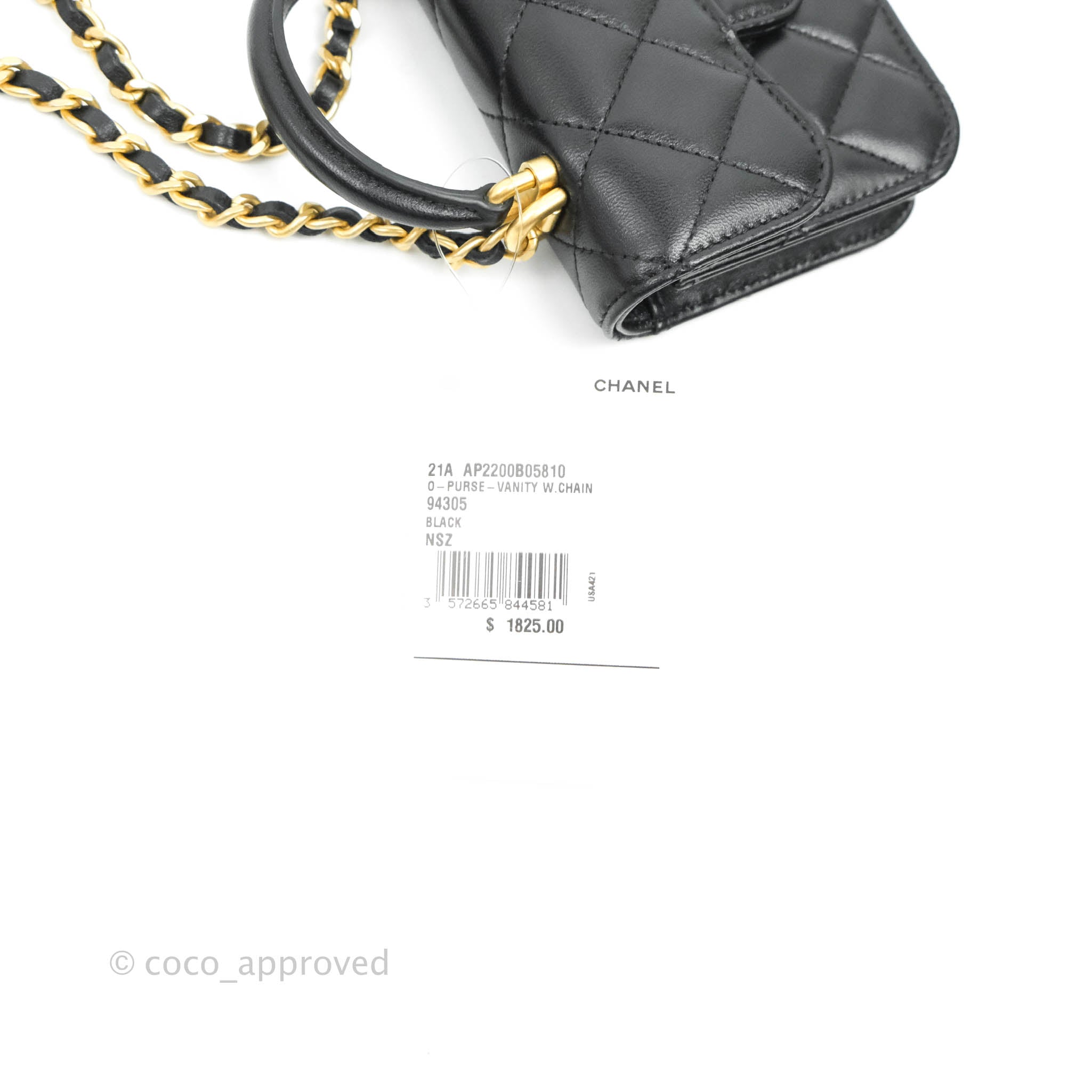 Chanel Flap Coin Purse With Chain Black Lambskin Aged Gold Hardware – Coco  Approved Studio