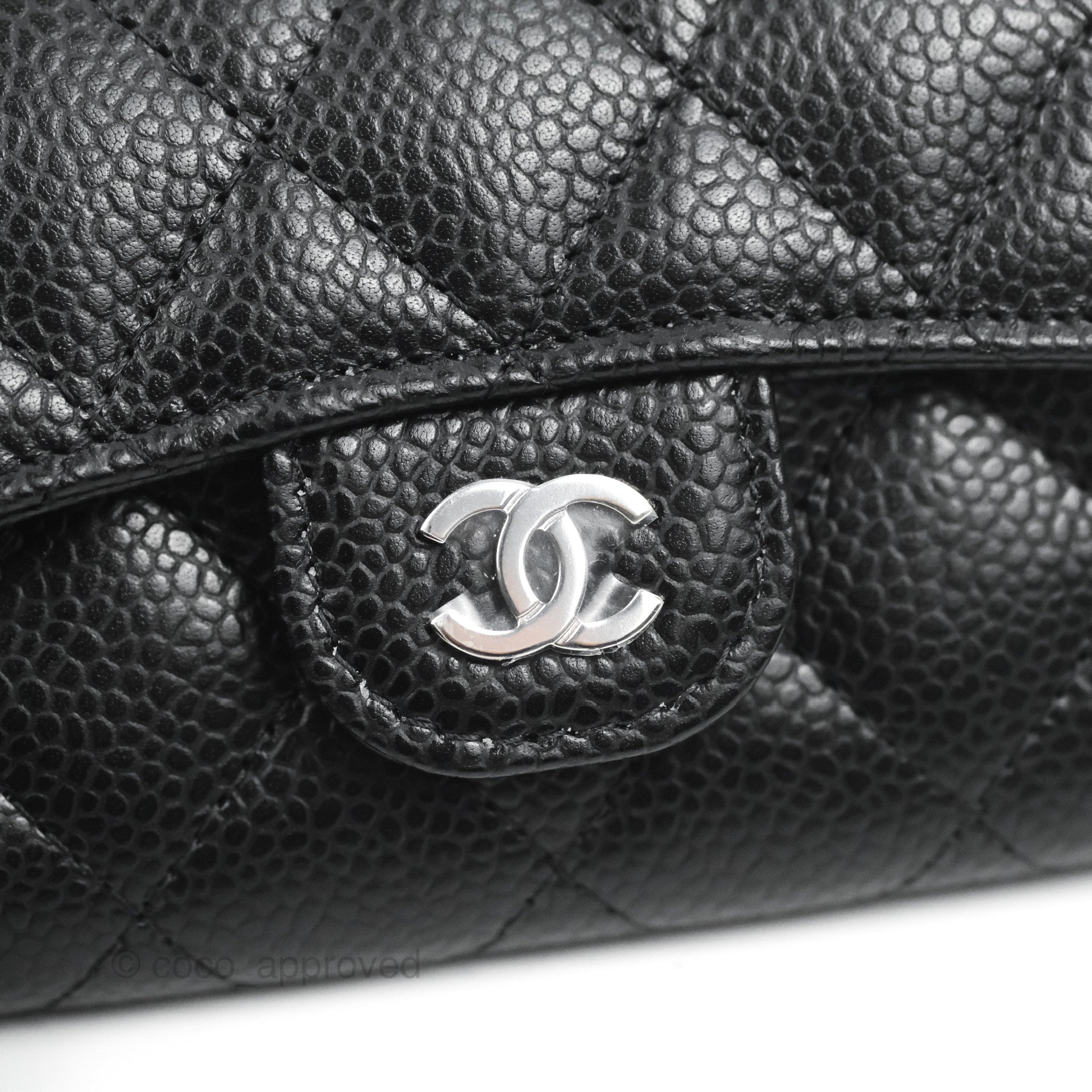 Chanel Classic Card Holder Quilted Caviar Silvertone in Black  The  Accessory Circle  The Accessory Circle by X Terrace