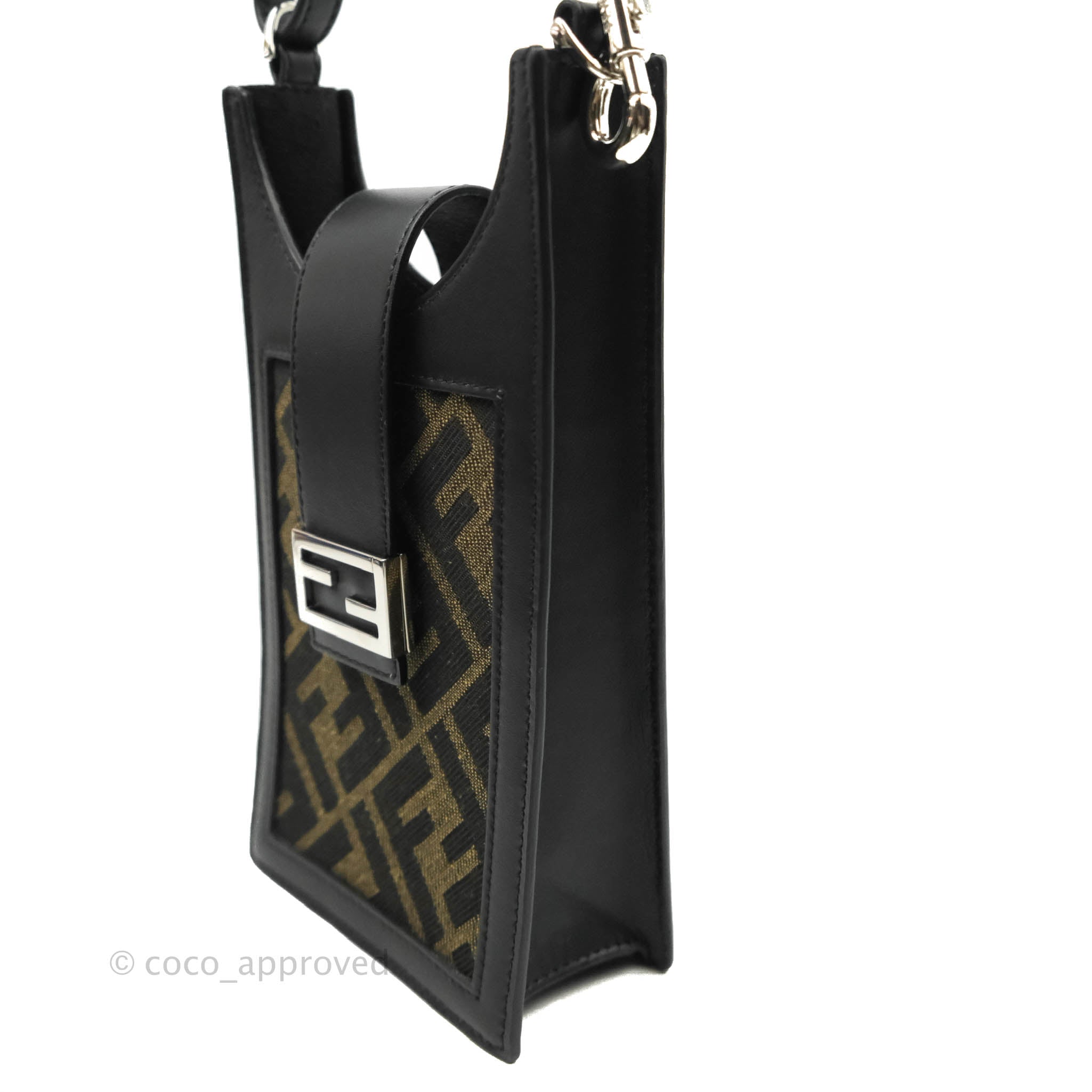 Fendi Baguette FF Brown Fabric Phone Bag – Coco Approved Studio