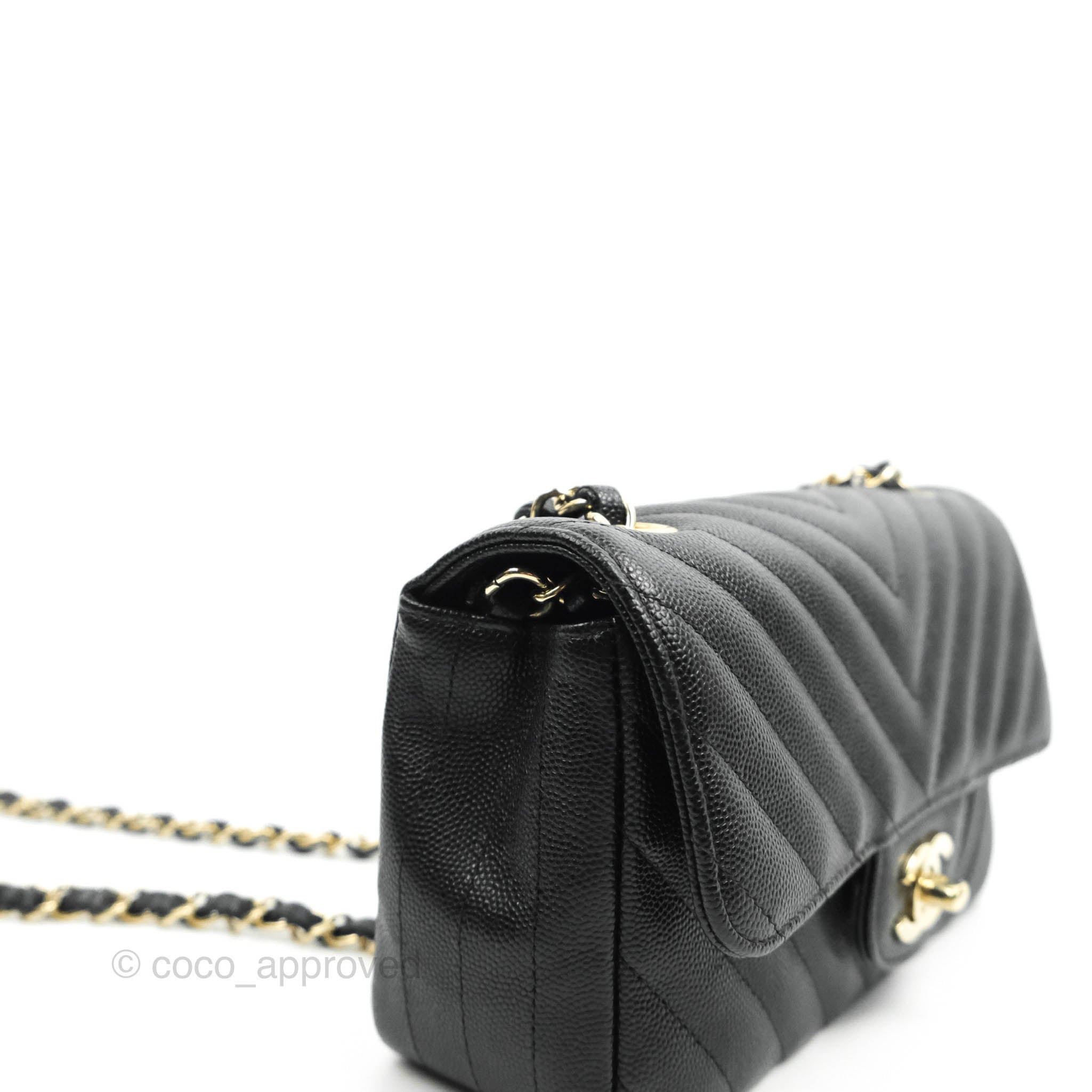 Chanel Classic Single Flap Bag Chevron Caviar Mini Pink 2330847
