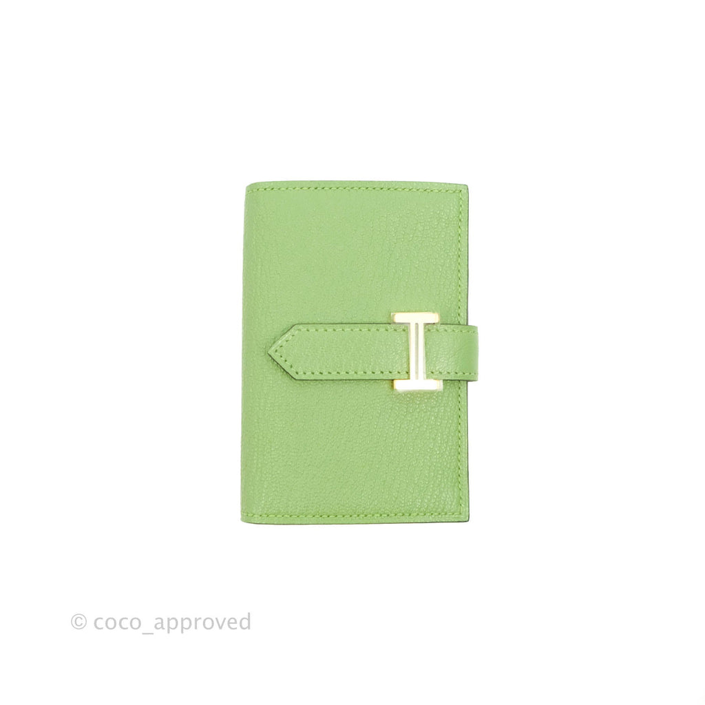 Hermes Bearn Mini wallet Epsom Vert Crique