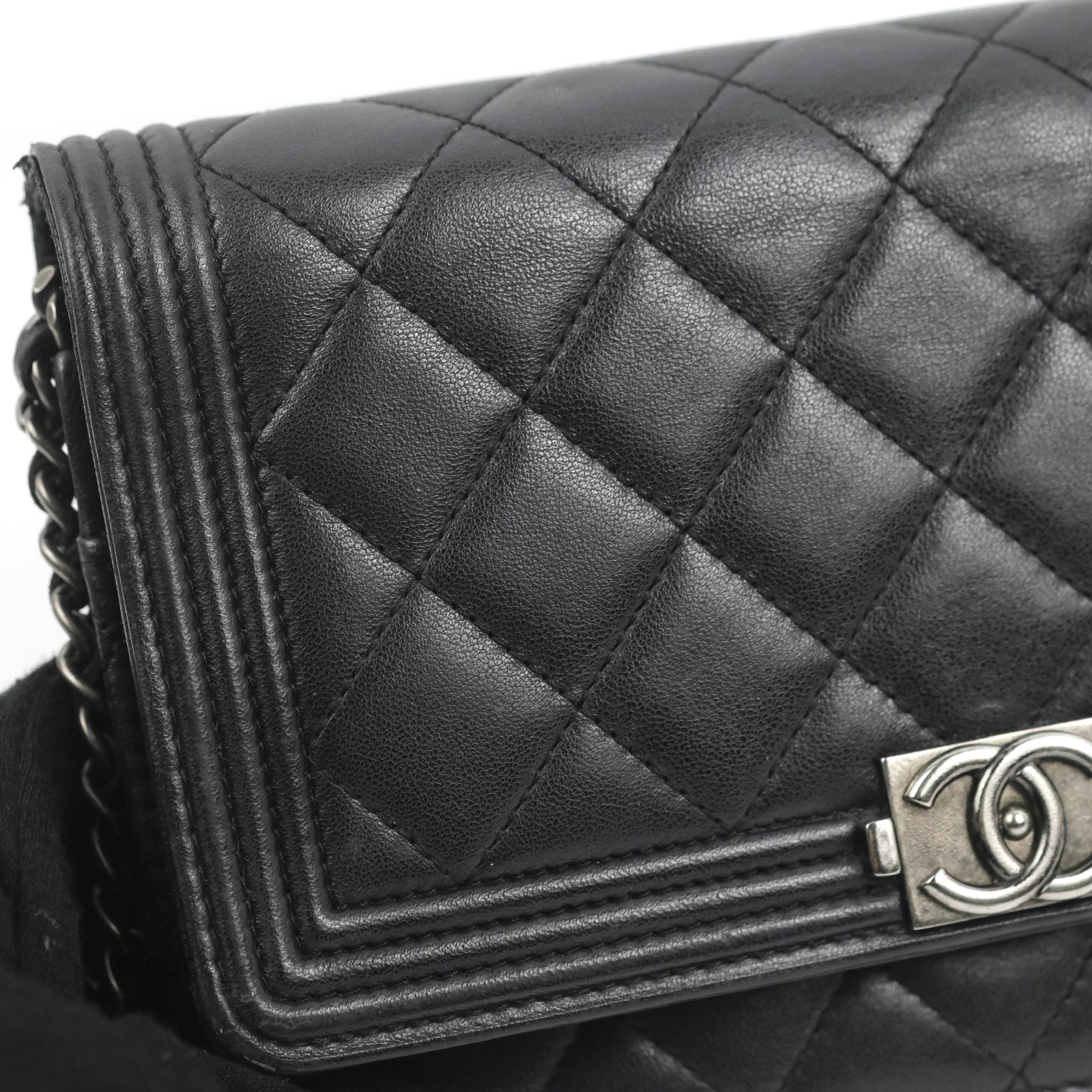 Chanel Boy Wallet on Chain WOC Black Lambskin Ruthenium Hardware – Coco  Approved Studio