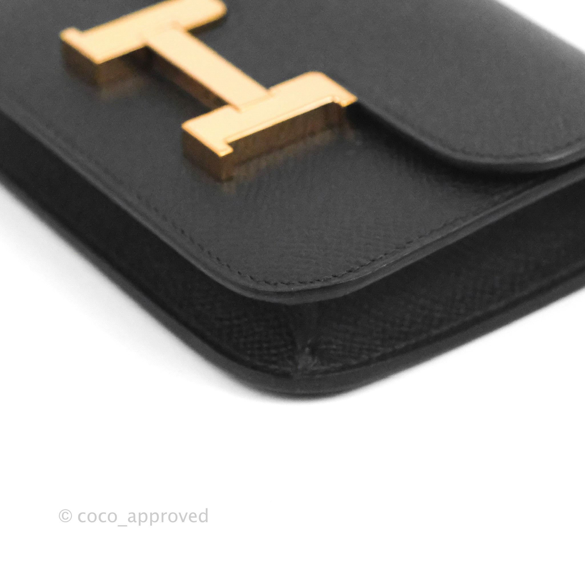 Hermès Constance Slim Wallet Black Lizard Leather Rose Gold Hardware – Coco  Approved Studio