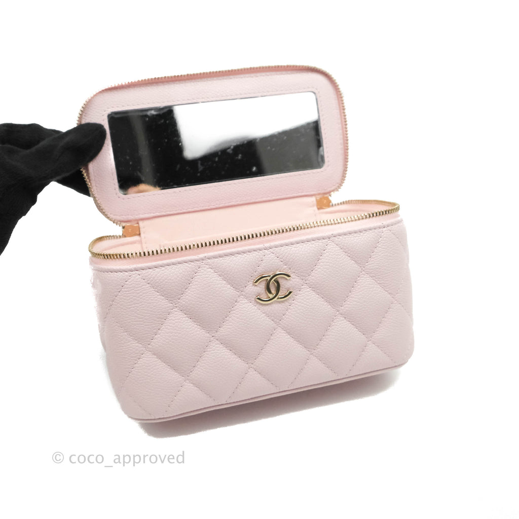 Chanel Vanity with CC Chain Light Pink Caviar Gold Hardware