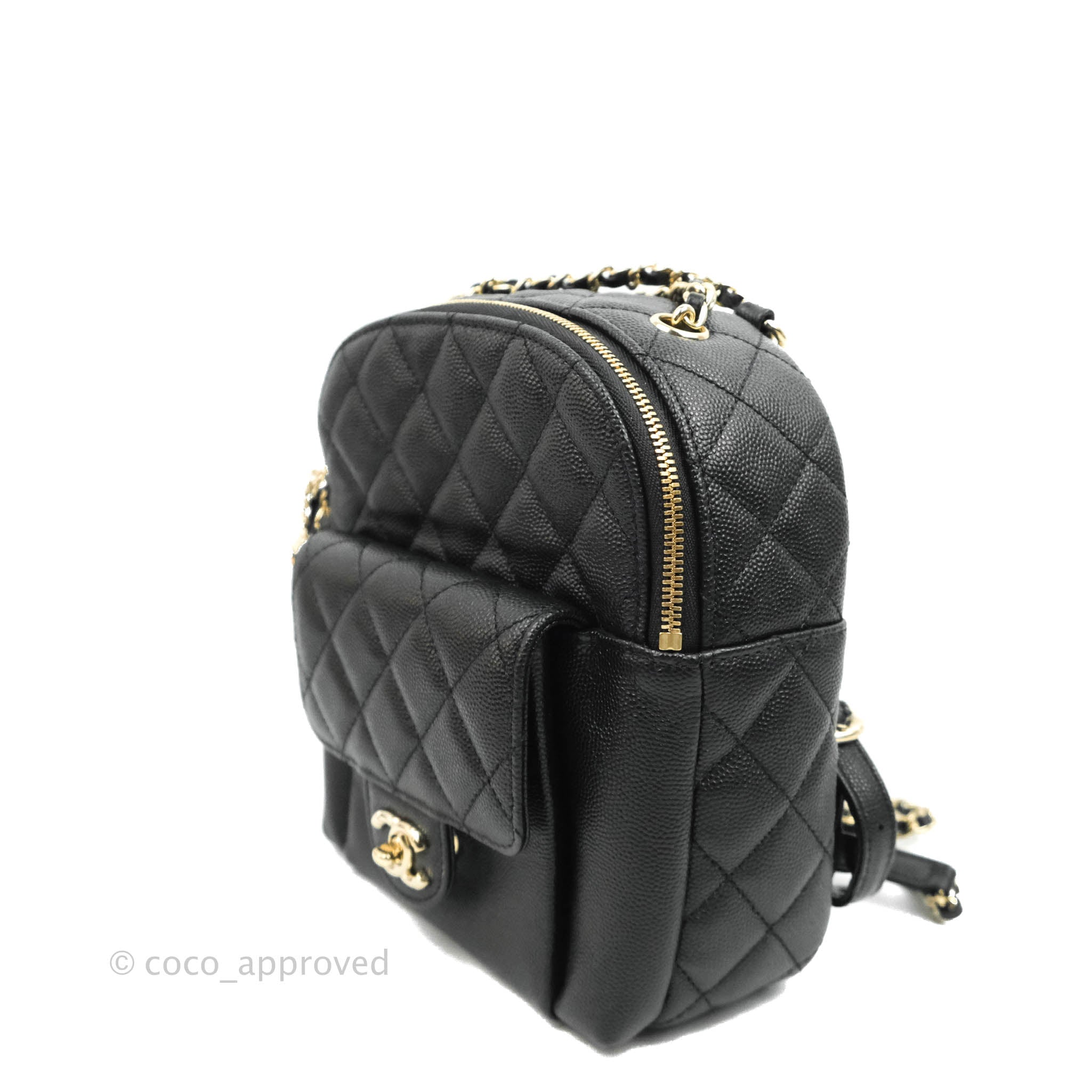 CHANEL Caviar Quilted Backpack Black 1275932