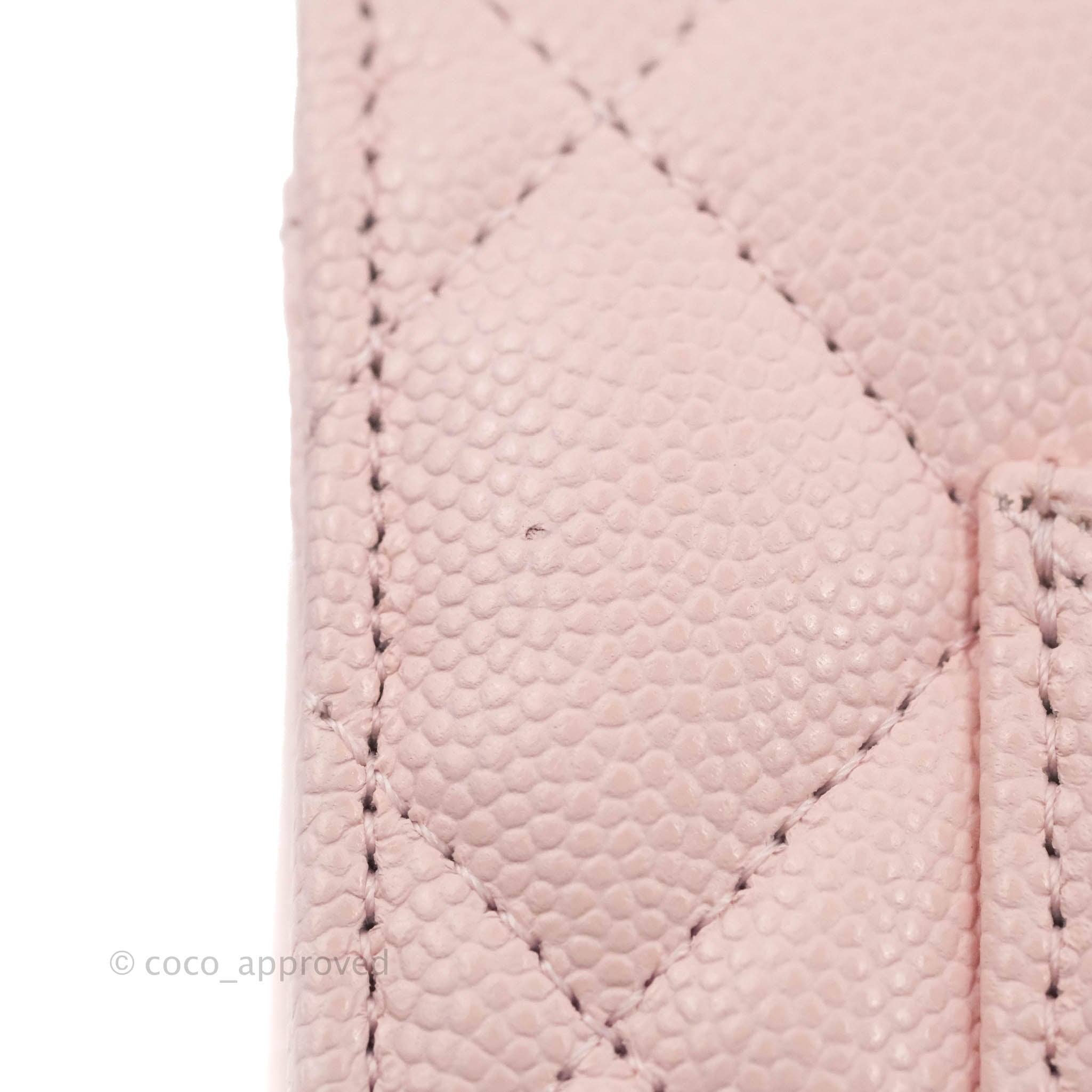 Chanel Pink Quilted Caviar Filigree Compact Wallet Q6A4QZ0FPB000