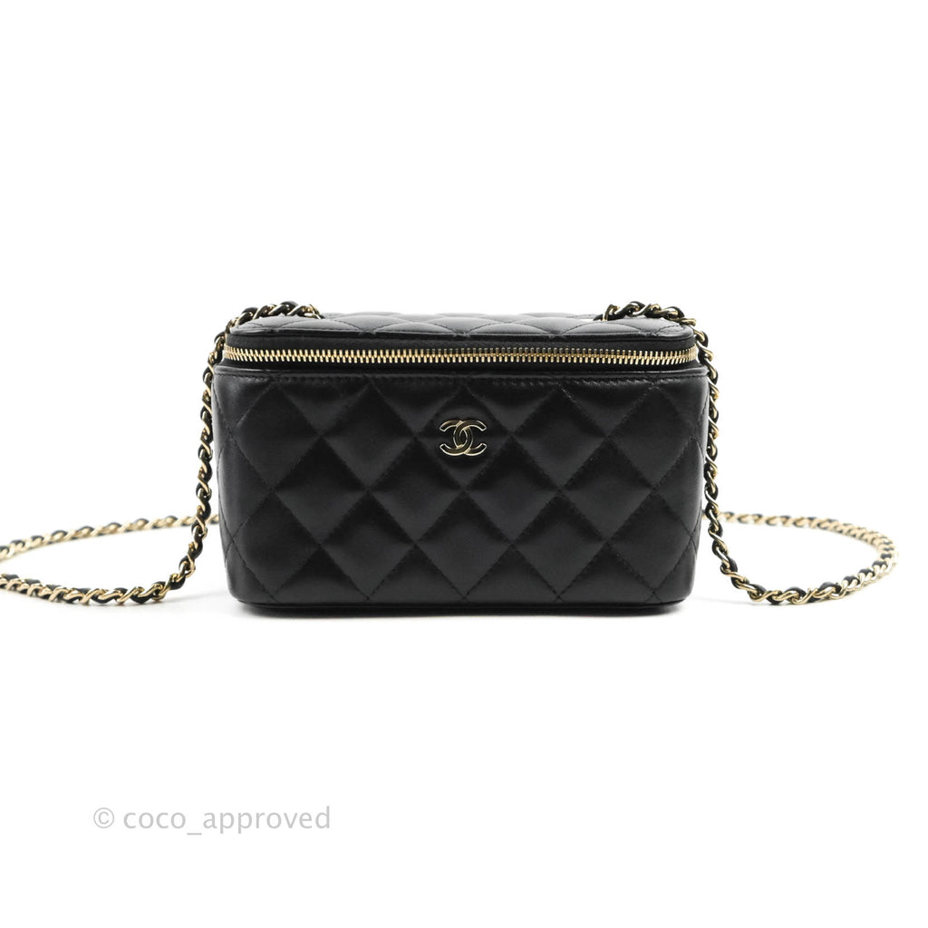 Chanel Vanity with Chain Black Lambskin Gold Hardware