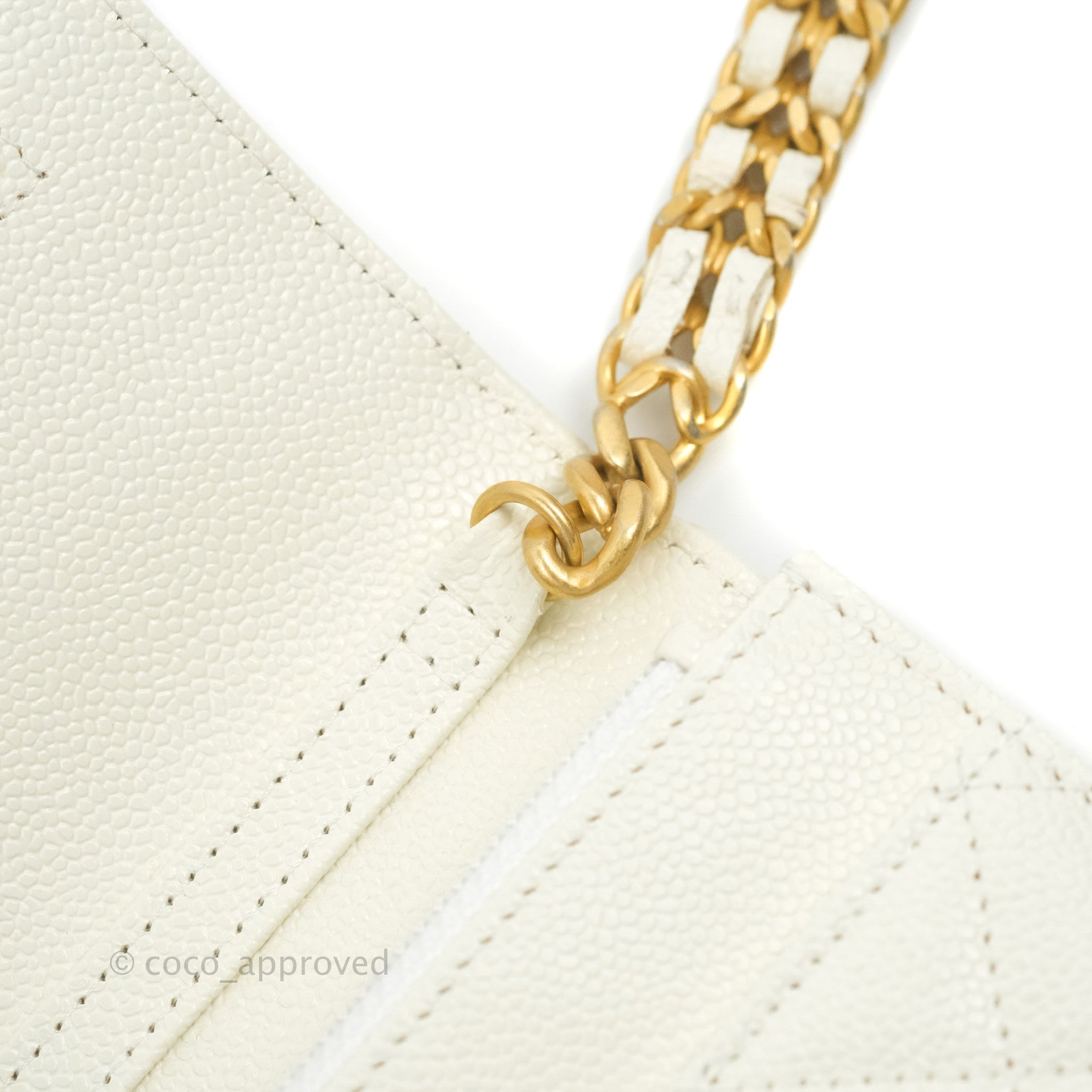 Chanel Mini Wallet With Chain White Caviar Gold Hardware – Coco Approved  Studio