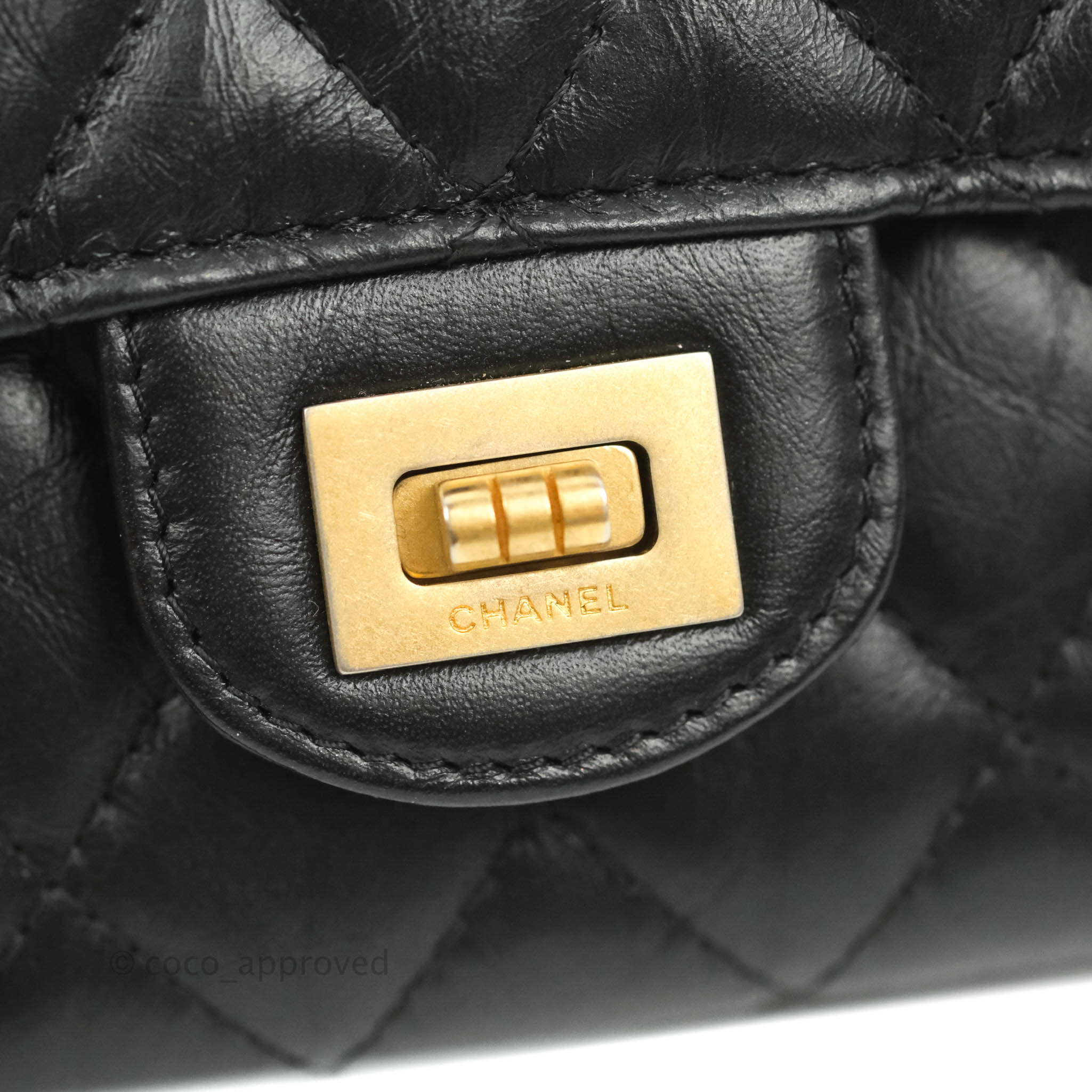 Chanel Reissue 2.55 Clutch With Chain Black Crumpled Calfskin Aged